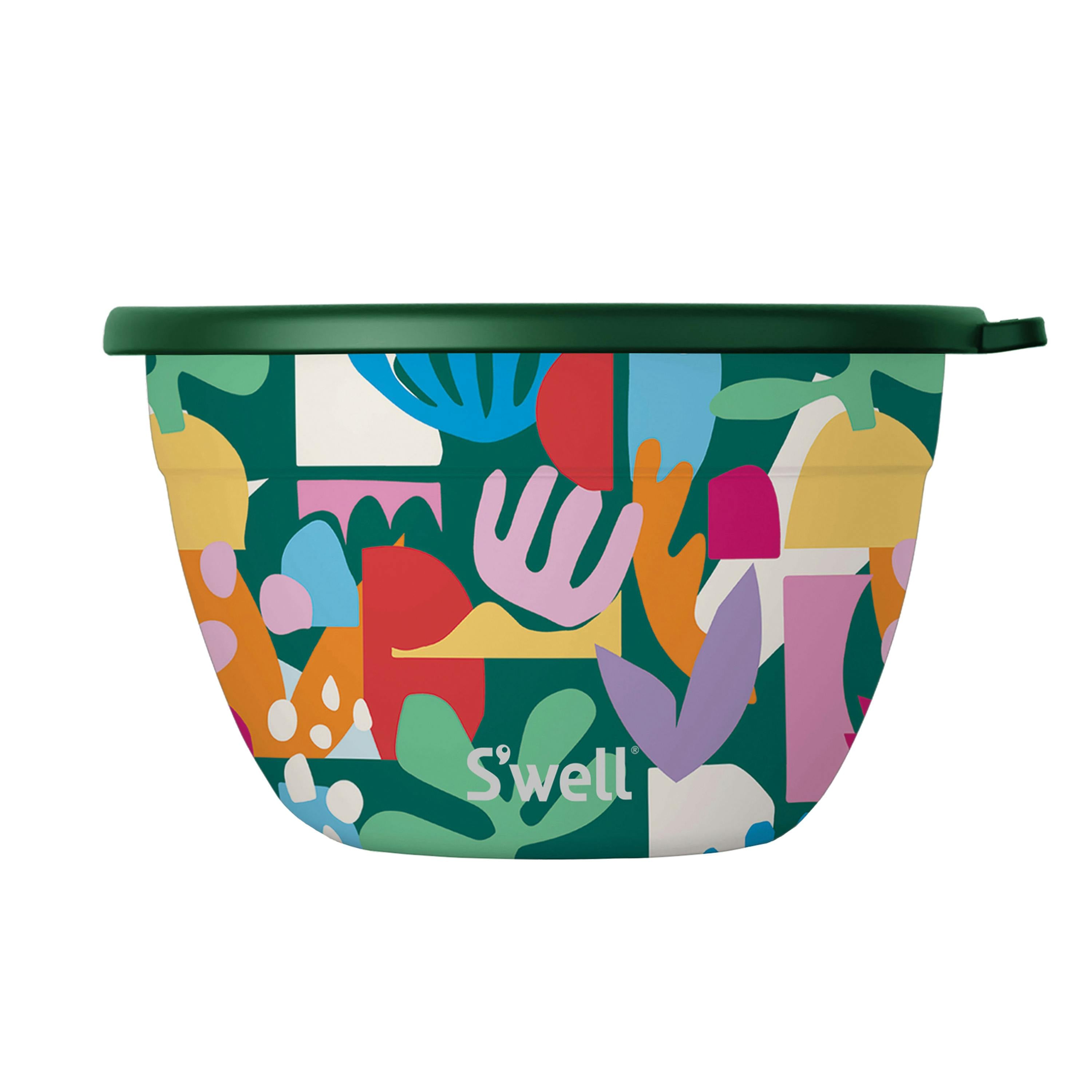 S'well 3Pc 'Paper Cutouts' 1.9L Salad Bowl Kit With 60Ml Dressing Pot And Tray - Multicolour - Stainless Steel - Food Flask
