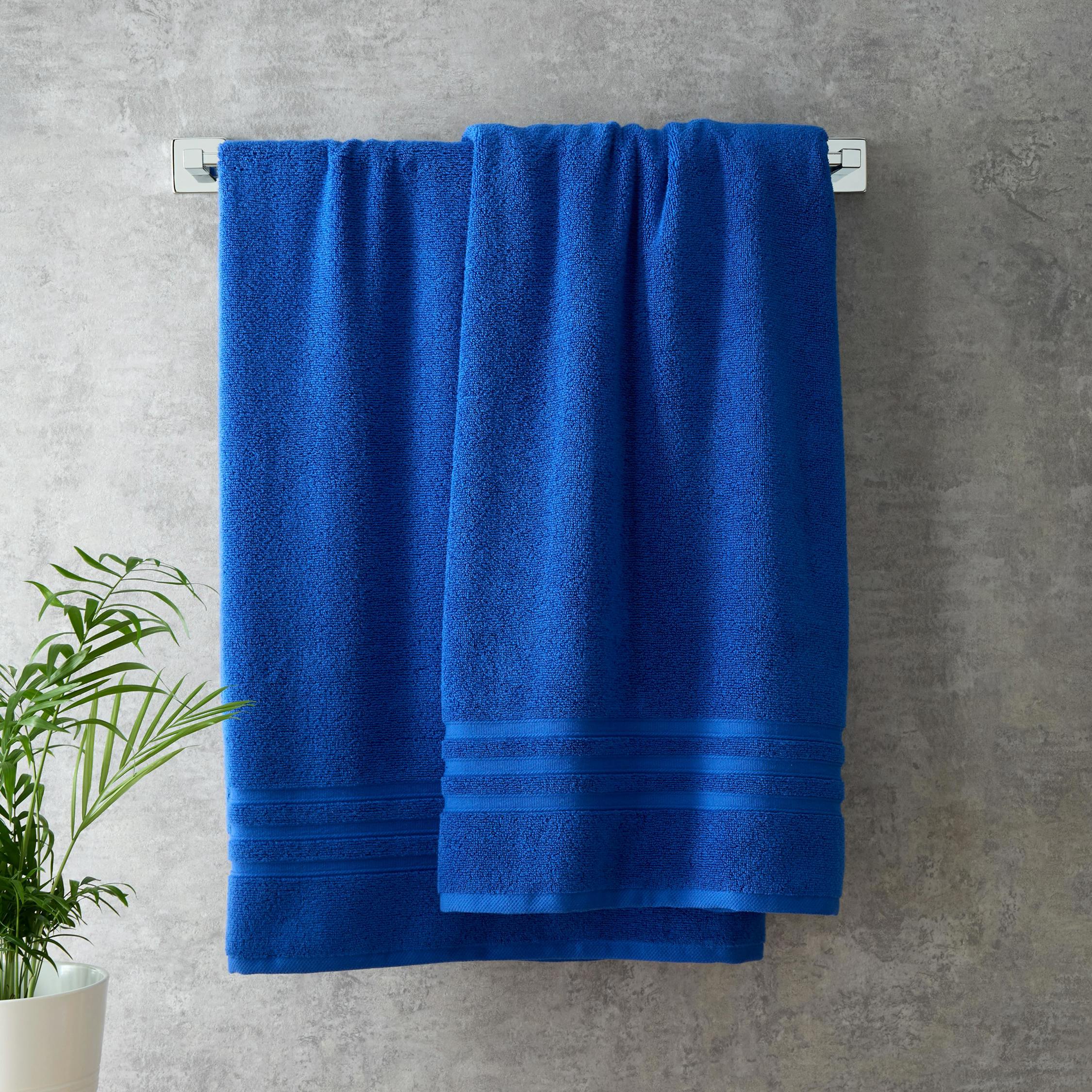 Catherine Lansfield Cobalt/Blue Zero Twist Cotton Towel - Bath Towel