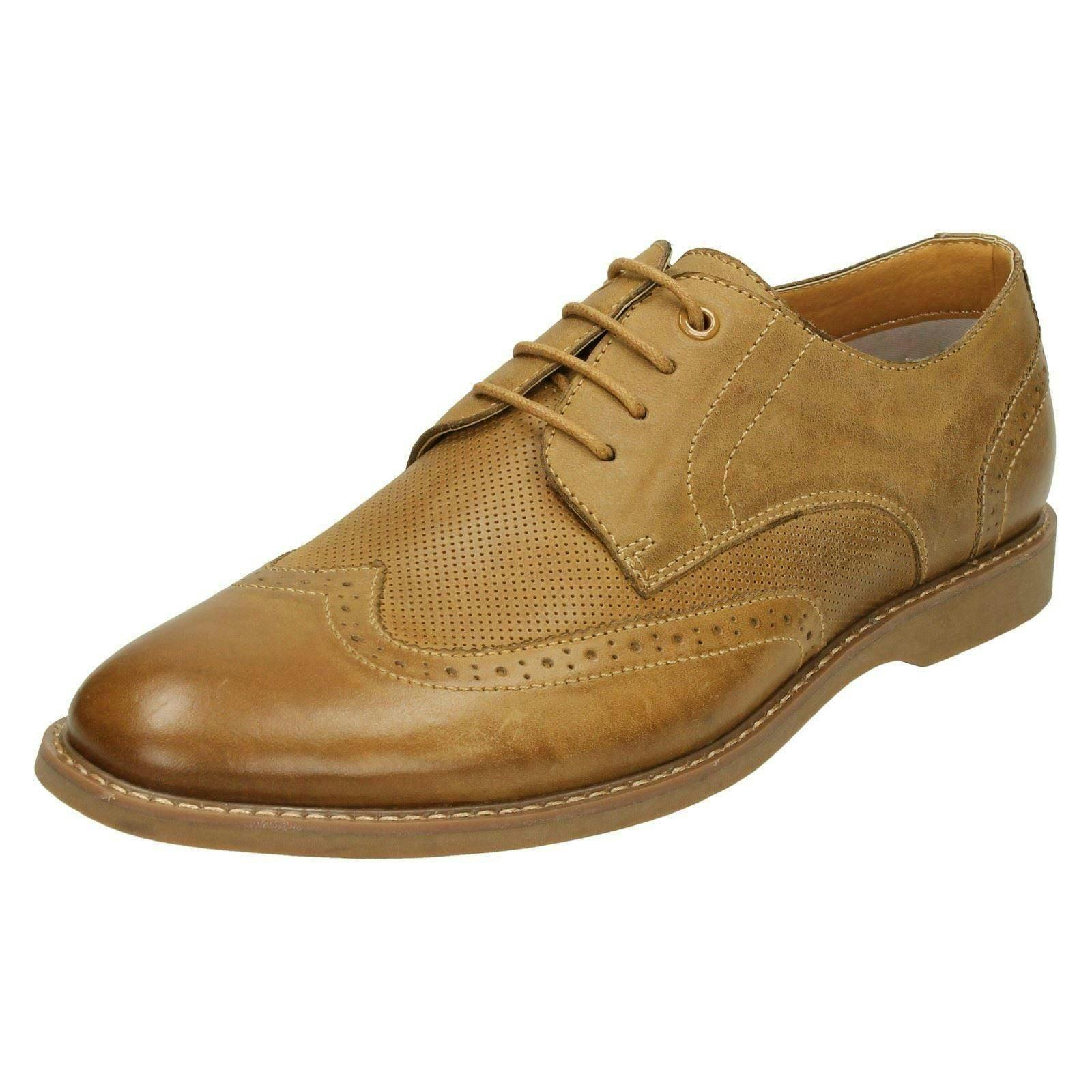 Thomas Blunt Men's Lace Up Brogue Shoes - Tan - Uk 11