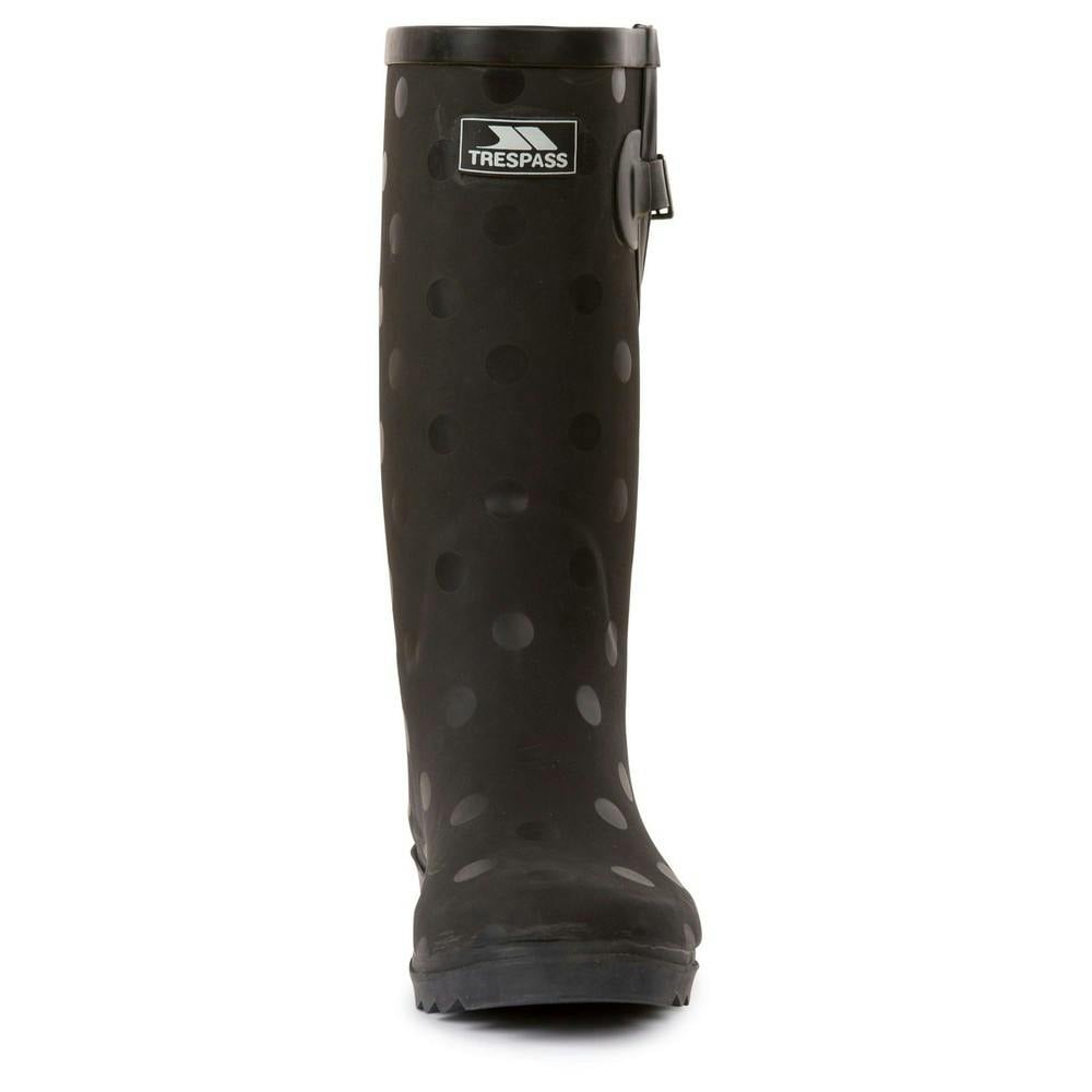 Trespass Women's Black / Elena Polka Dot Wellington Boots - 8 Uk - 100% Rubber