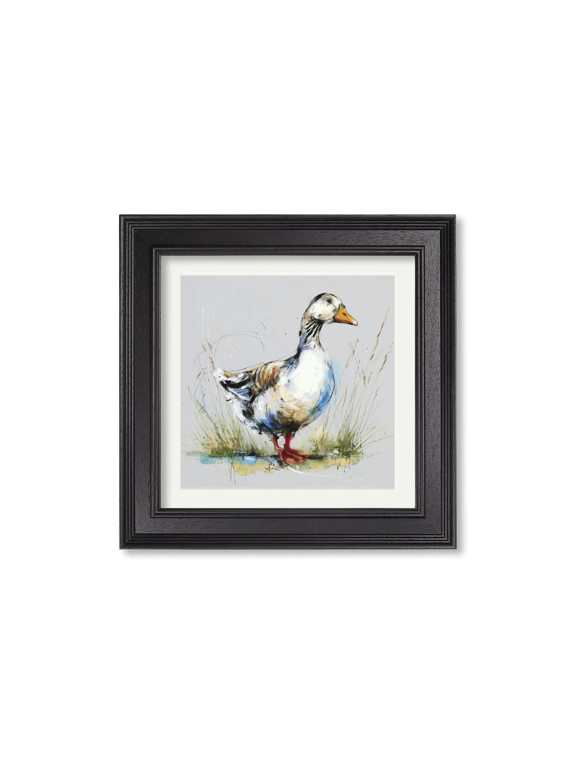 Rackhams White/Black Goose Cosy Sketch - Hurstwood Square Frame - Goose Cosy Sketch - 44 X 44 Cm