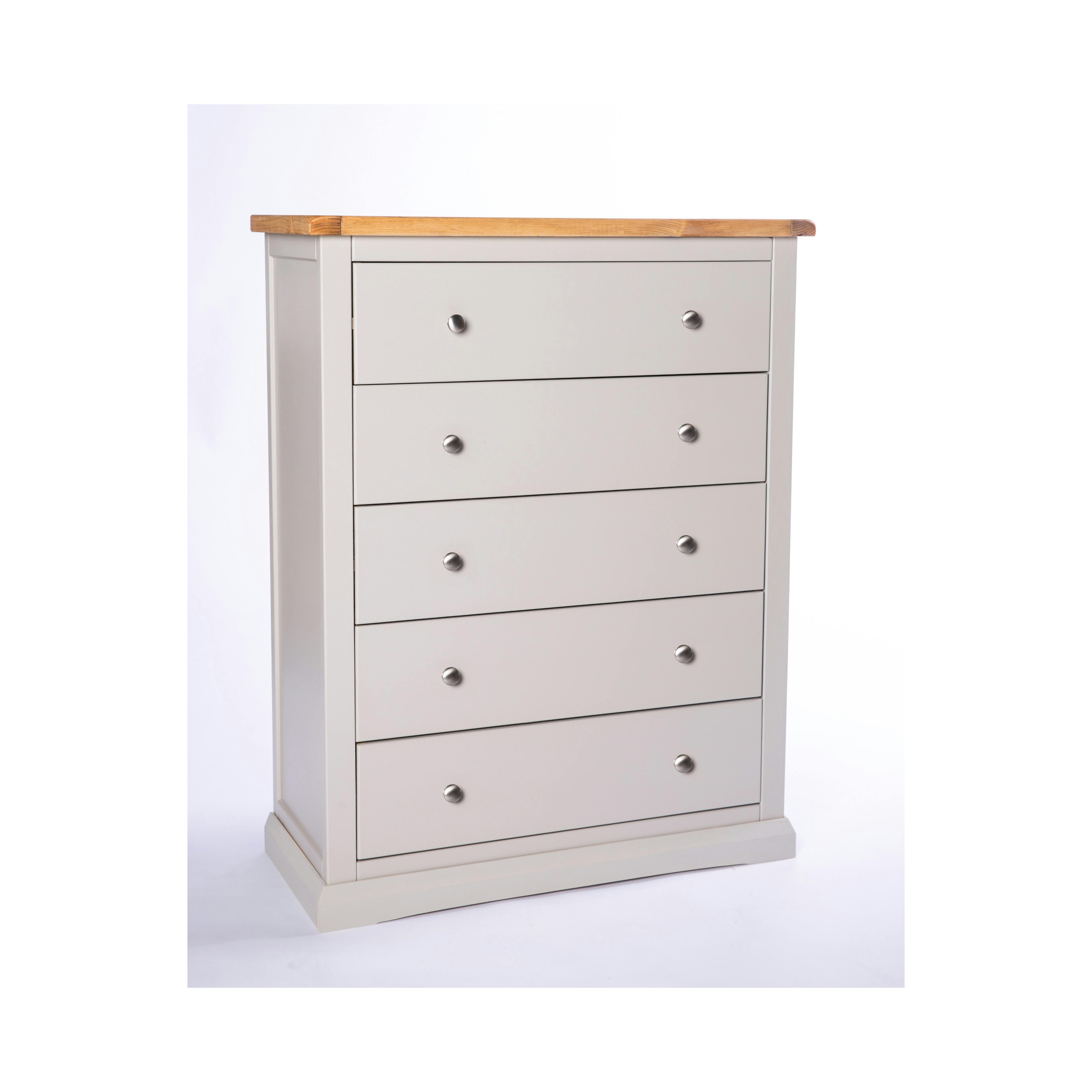 B&Q - Loreo 5 Drawer Chest Of Drawers Chrome Knob - Image 2