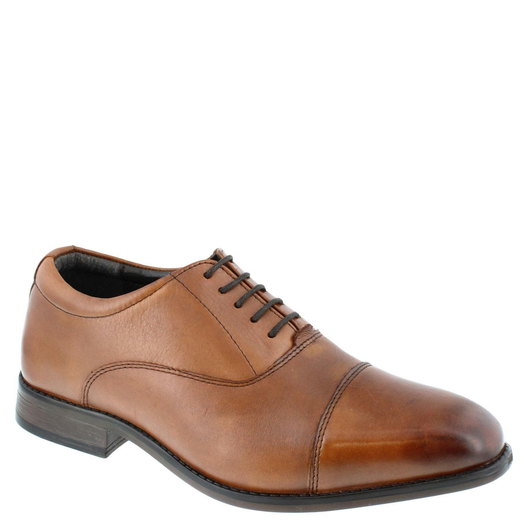 Hx London Men's Charing Leather Cap Oxford Shoes - Tan - 8 Uk