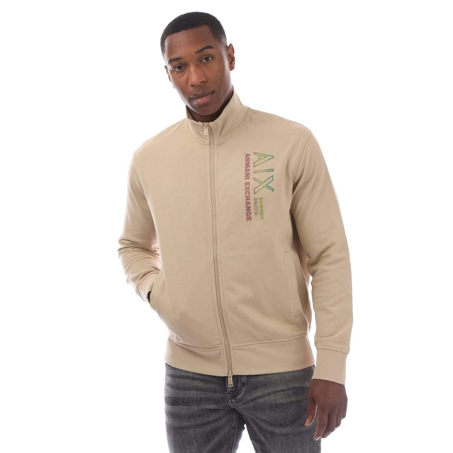 Armani Exchange Men's Beige Summer Beats Sweatshirt - Small
