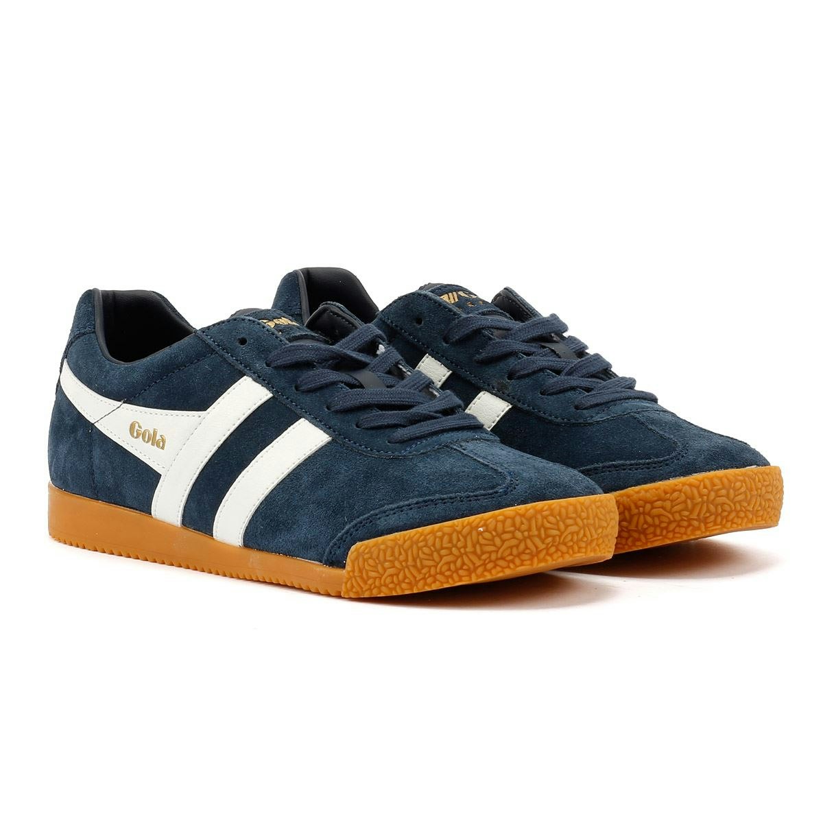Gola Women's White Harrier Suede Navy/ Trainers - Size 8