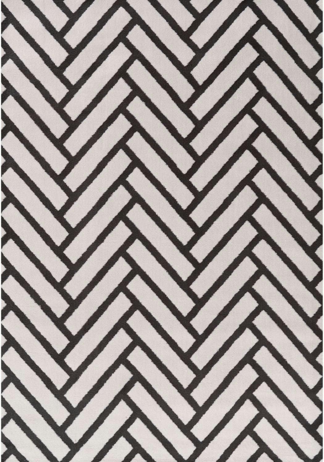 The Rugs Dark/Grey Loft Chevron Rug - 120X170 Cm