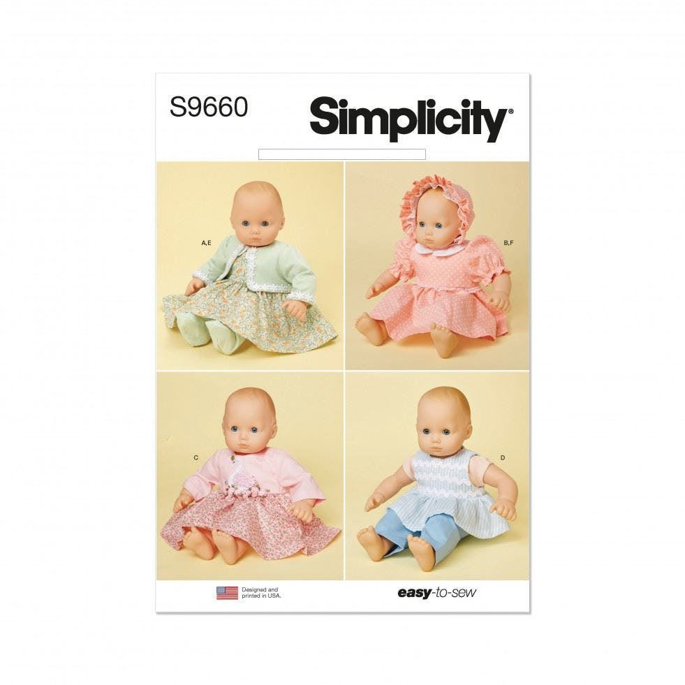 Simplicity Sewing Pattern 9660, Doll Clothes Os (One Size) - Easy - Os (One Size)
