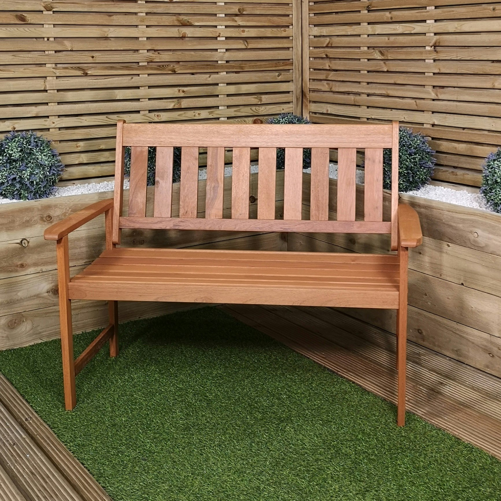 Rackhams Cartmel 2 Seater Outdoor Wooden Garden Patio Bench