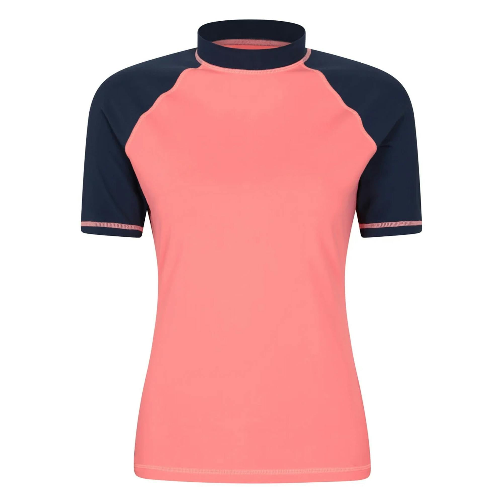 Mountain Warehouse Women's Light/Pink Uv Protection Rash Guard - 12 Uk - 82% Nylon/18% Elastane