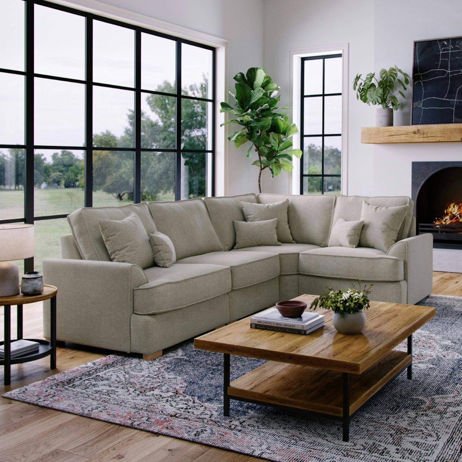 Rackhams Harrogate Right Hand Corner Sofa - Stone