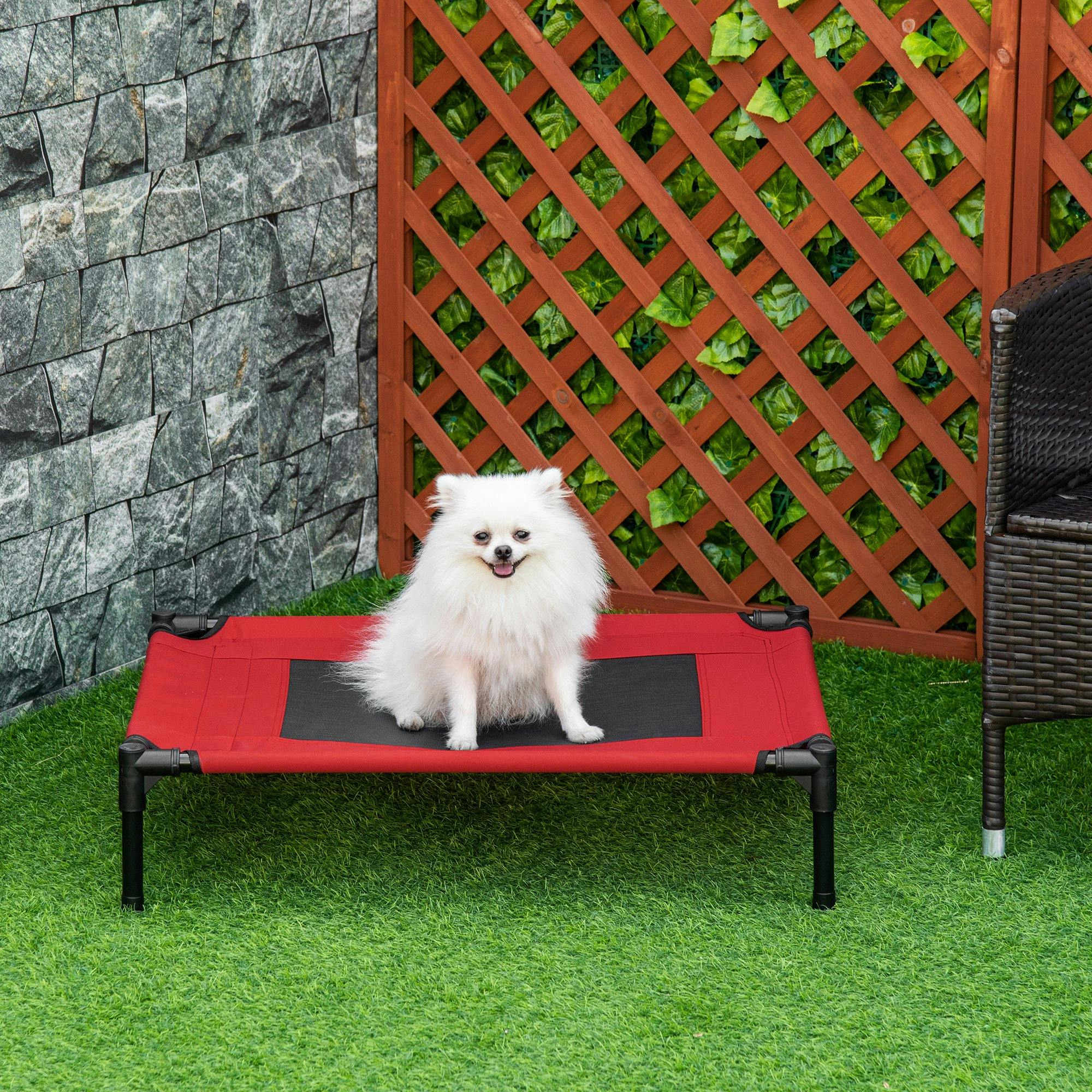 Bobobiy Black/Red Raised Dog Bed Cat Elevated Lifted Portable Camping W/ Metal Frame And (Medium) - Image 3