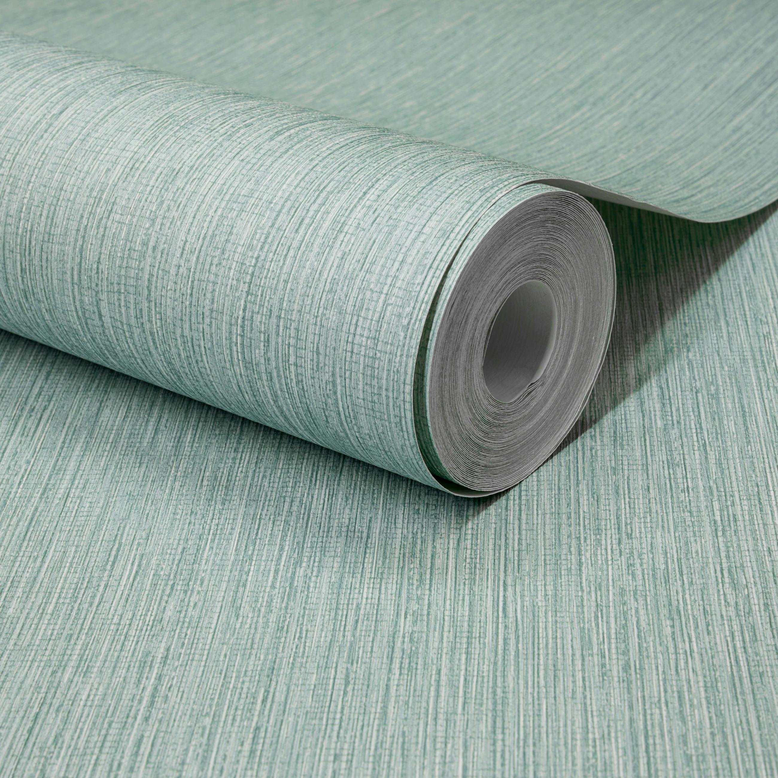 Grandeco Boutique Rays Grasscloth Effect Pvc - Teal - Image 2