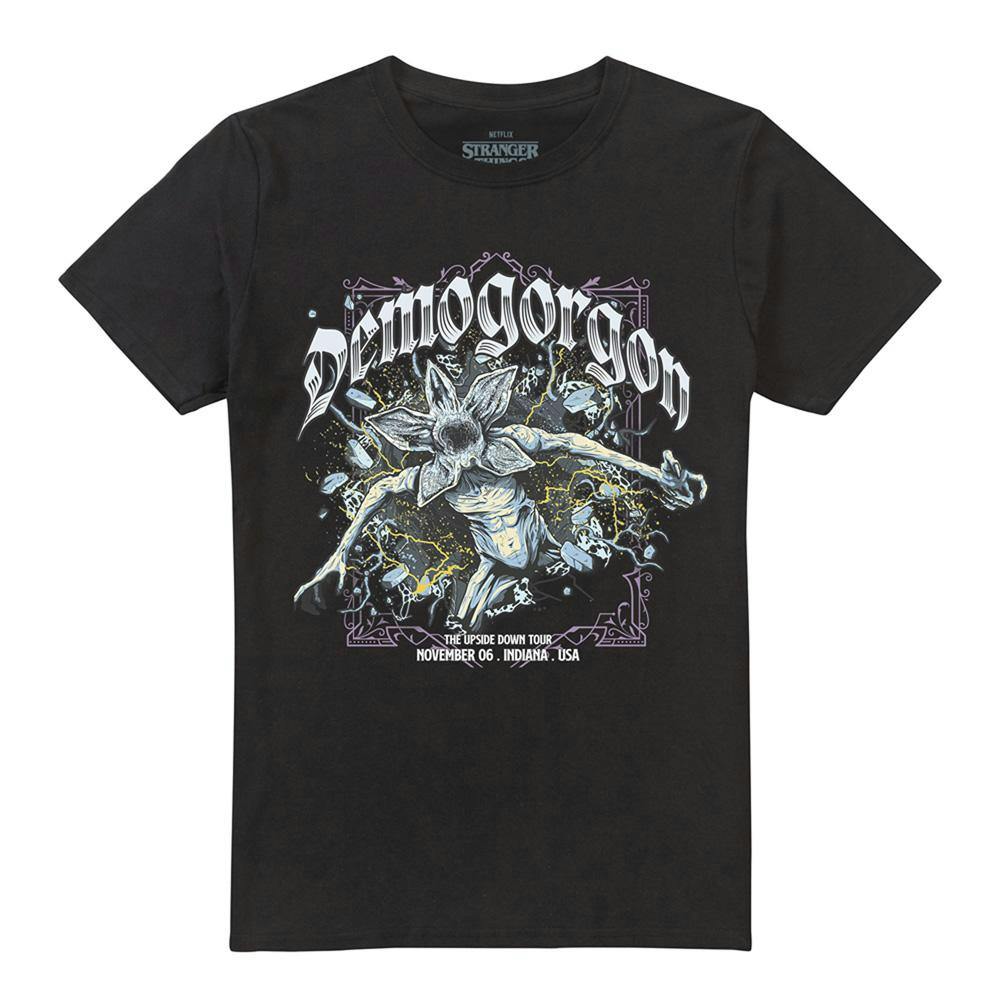 Stranger Things Unisex Black Adult Demogorgon Band Tee T-Shirt - M