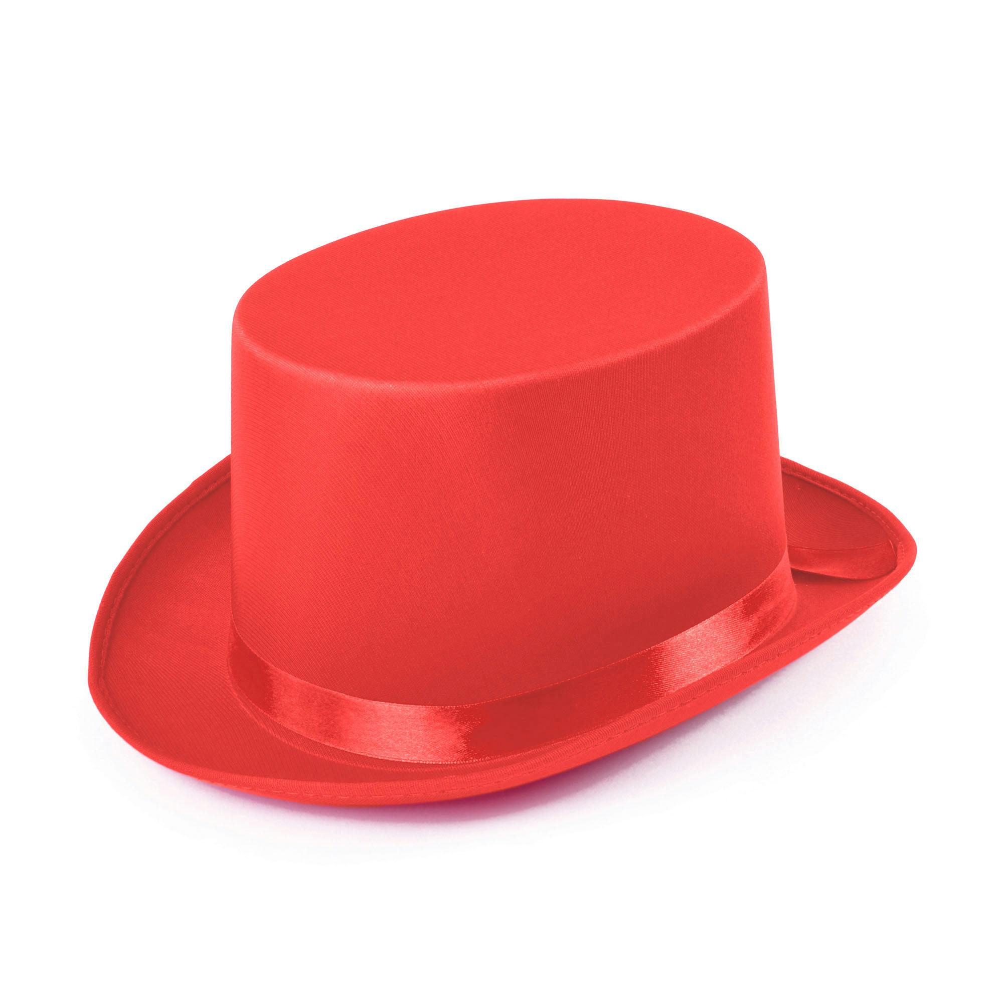 Bristol Novelty Unisex Red Satin Top Hat - One Size