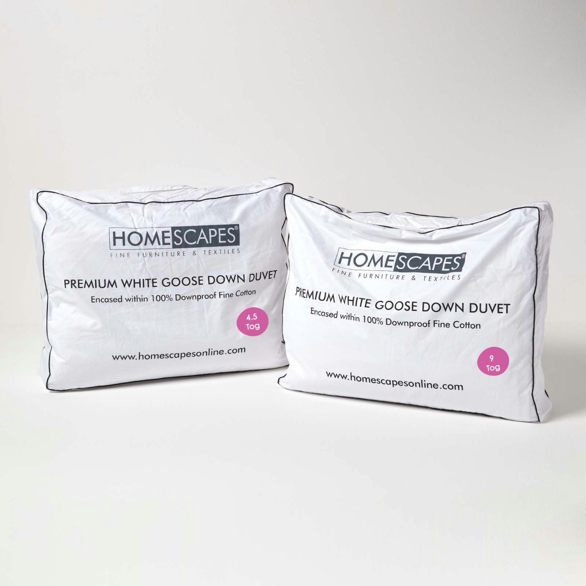 Homescapes White Goose Down 13.5 Tog All Season Duvet Set - Single