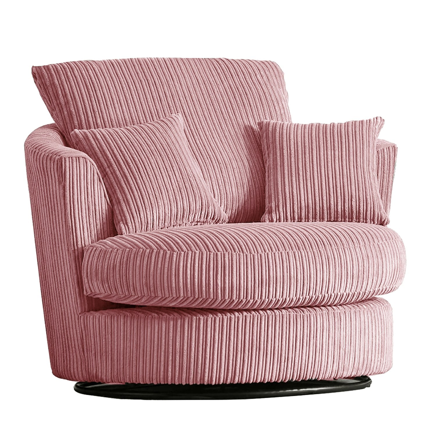 Furnishings For Less Pink Luxor / Ferguson / Delta Cord Swivel Chair
