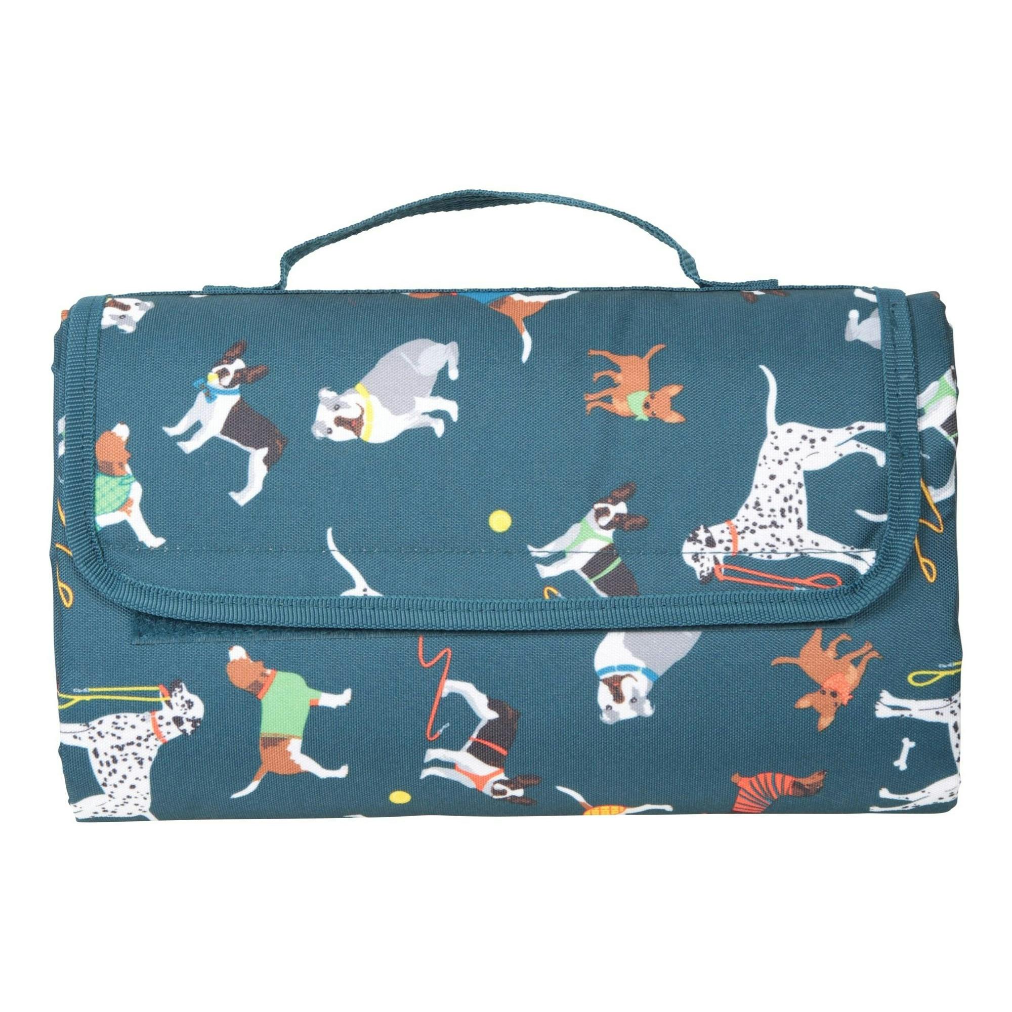 Mountain Warehouse Blue Patterned Picnic Blanket - One Size - 100% Polyester
