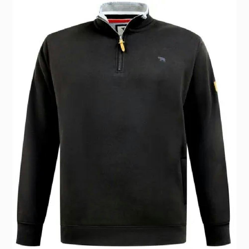 Duke Men's Black D555 Russel Embroidered Logo Fleece Kingsize Sweatshirt - 8XL - 60% Cotton/40% Polyester