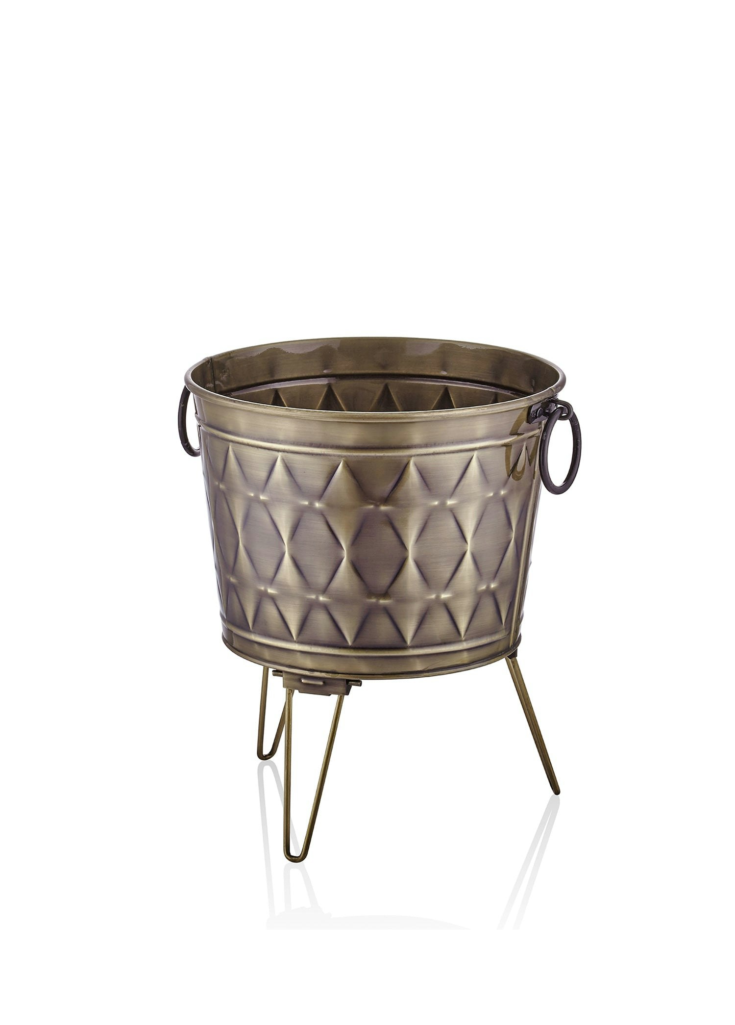 Rozi Gold Prizma Collection Foldable Plant Pot - 45 Cm (H) X 35 Cm (W) X 35 Cm (D)