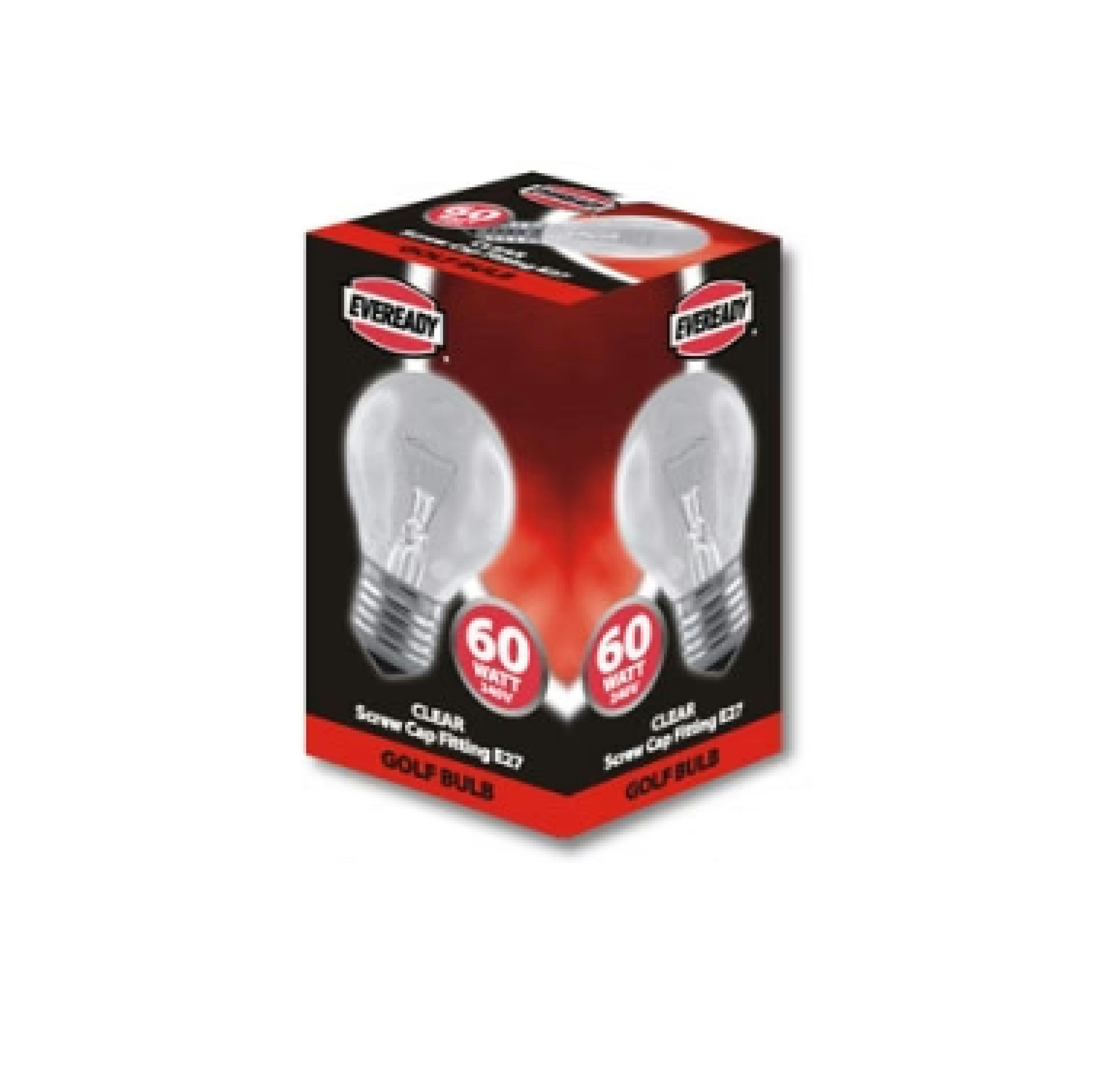 Eveready Light 10 X 60W Es E27 Clear Golf Bulbs