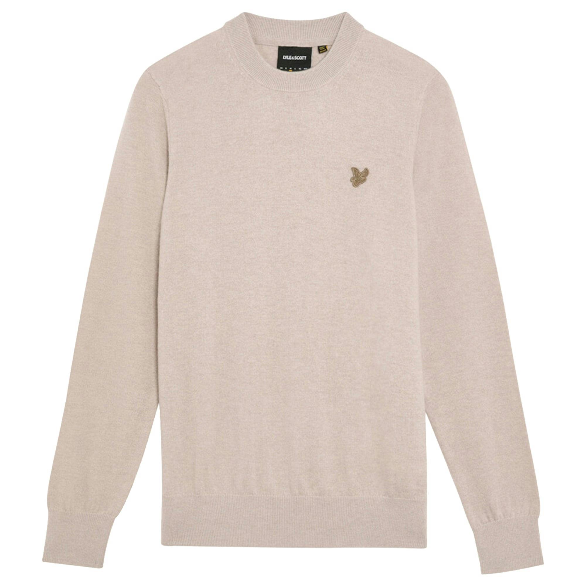 Lyle & Scott Tonal Eagle Lambswool Crew Neck Jumper - Cinder - Medium