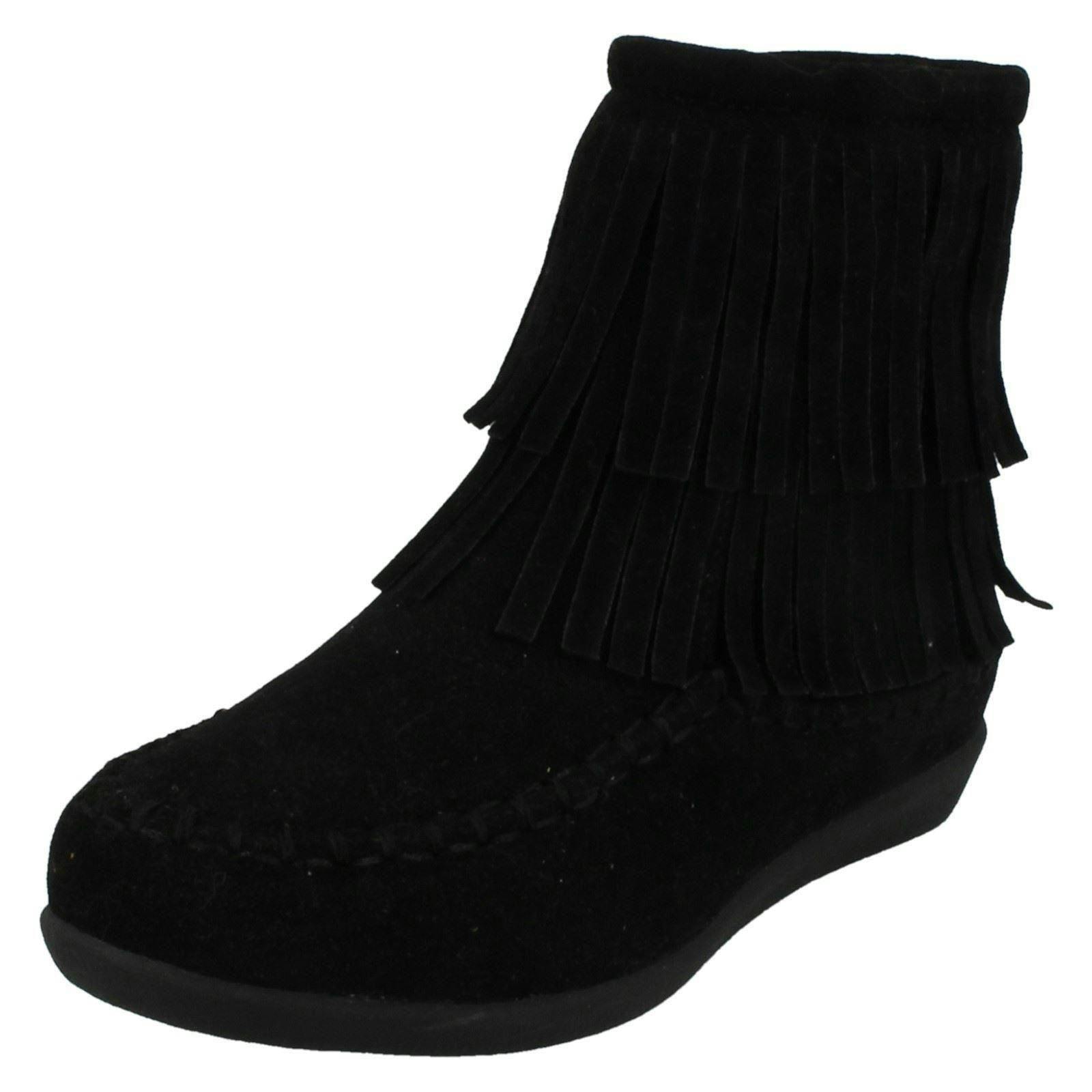 Spot On Girls Black Flat Ankle Boots - Uk 13 Child