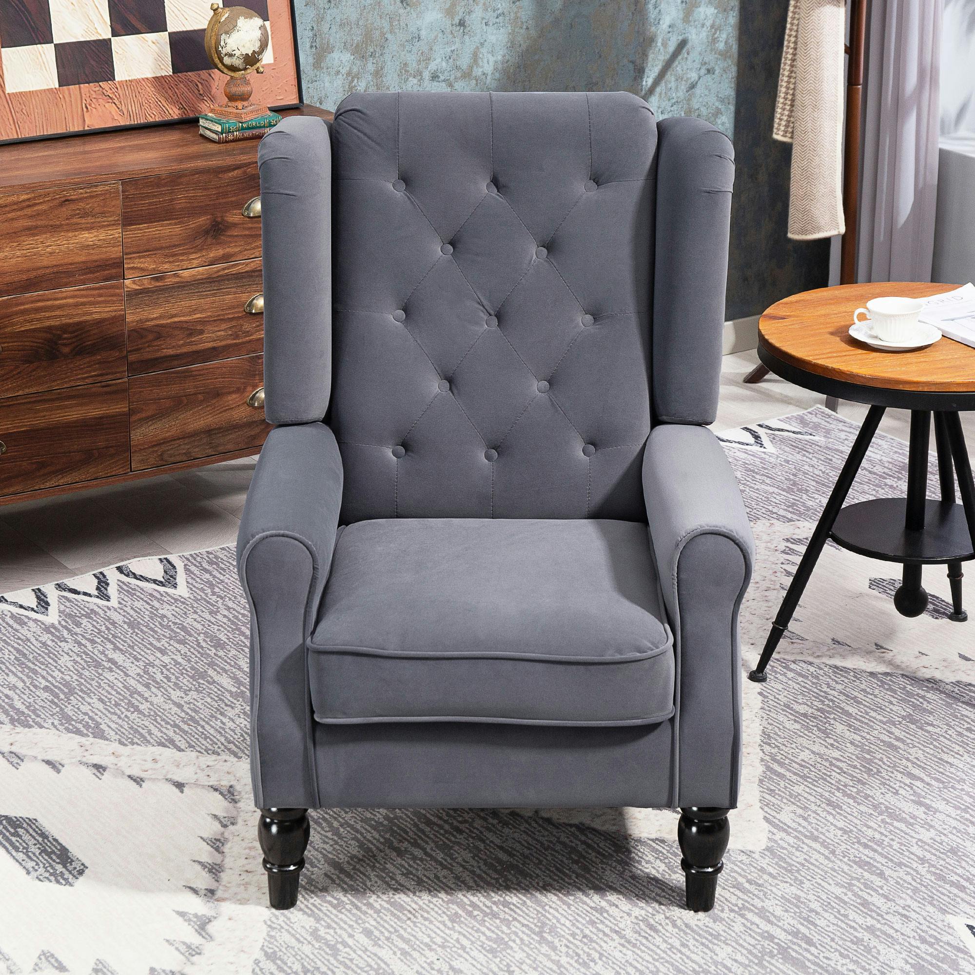 Freemans Grey Accent Wingback Armchair - Image 4