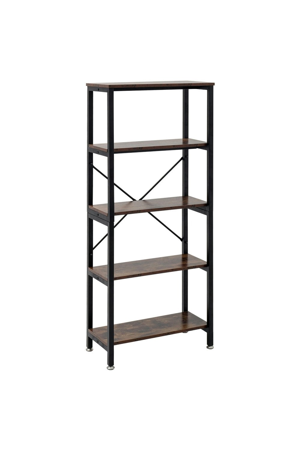 Rackhams Brown 5 Tier Ladder Open Storage Bookcase