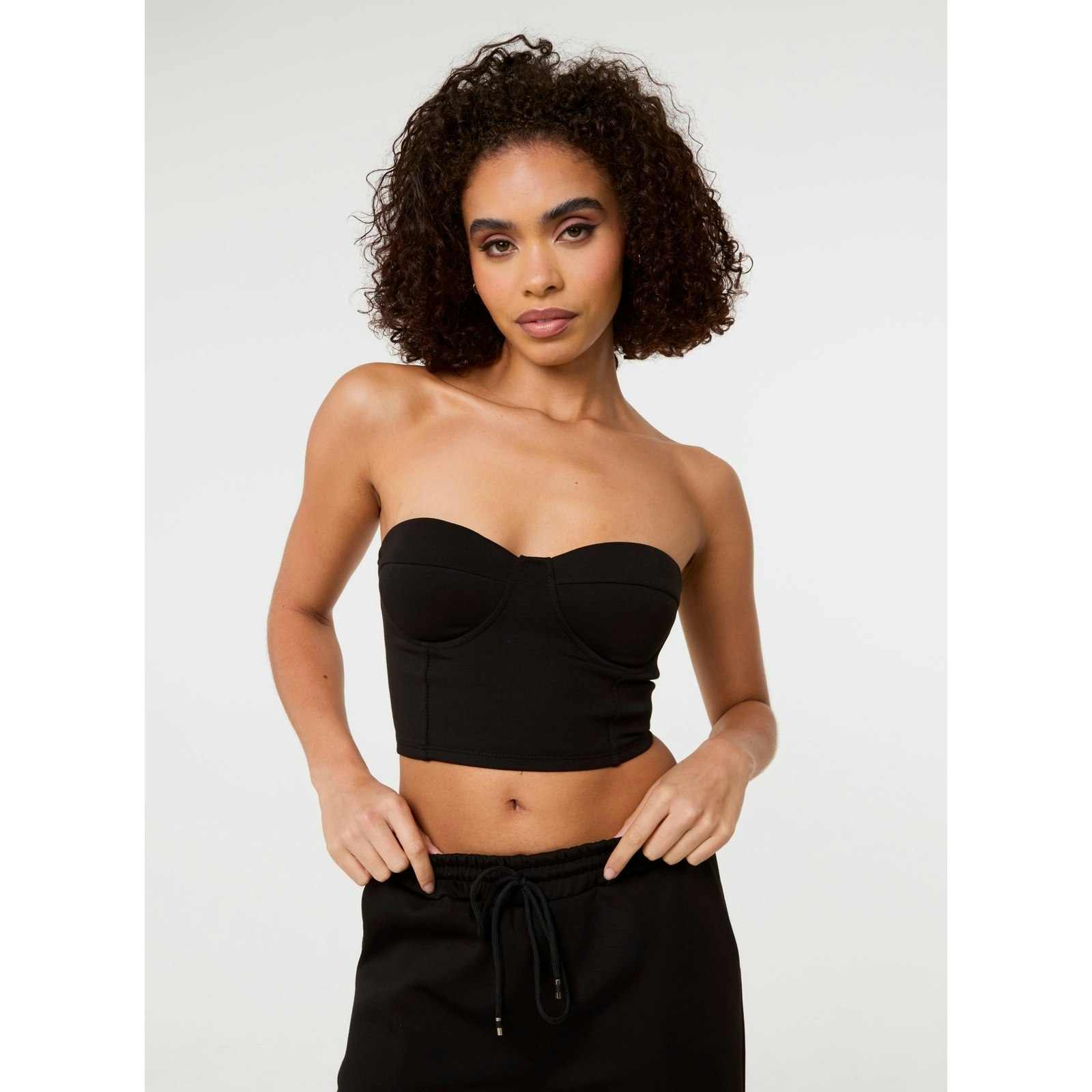Pink Vanilla Pink/Black Vanilla Bustier Jersey Zip Back - M-L