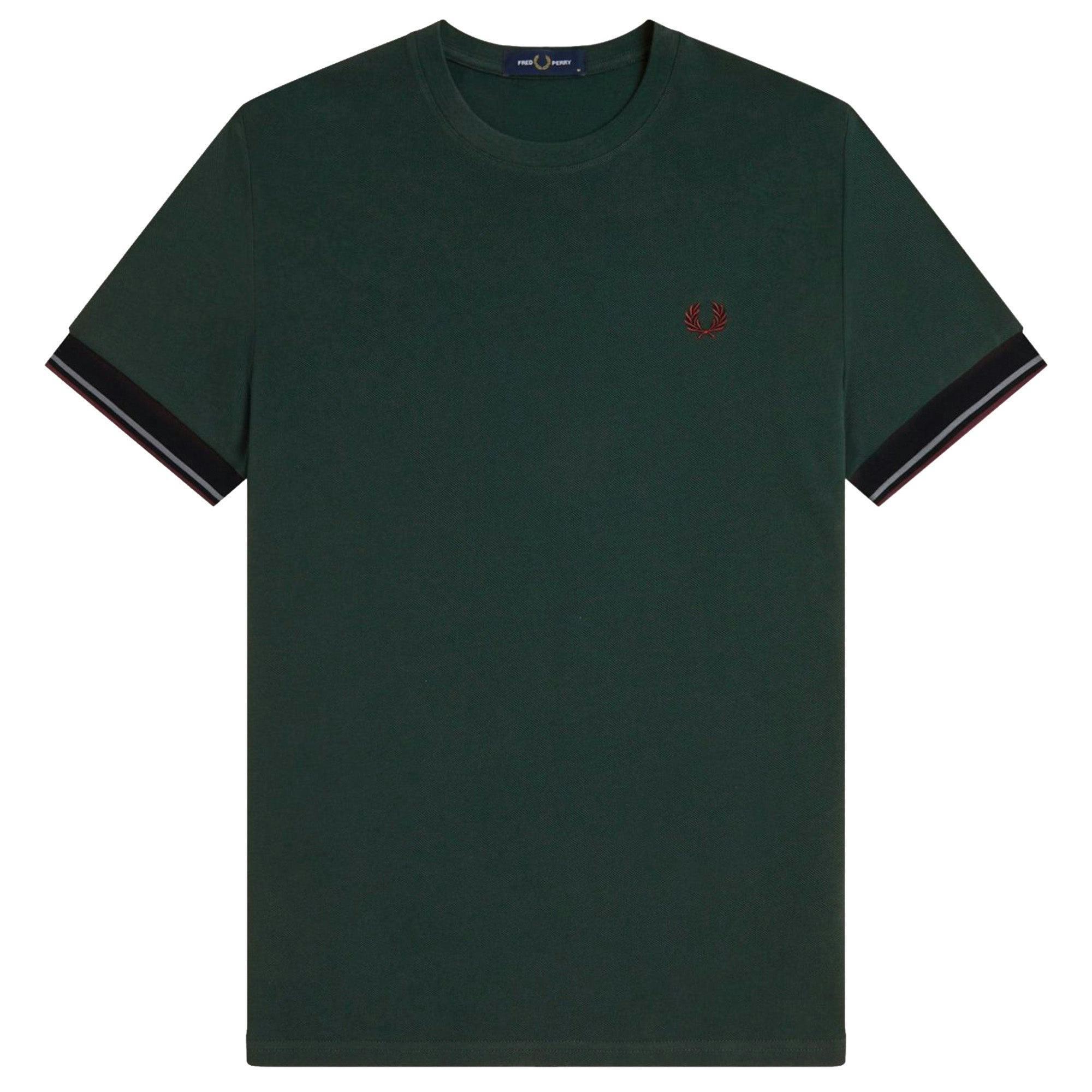 Fred Perry Black Twin Tipped Cuff T-Shirt - Large