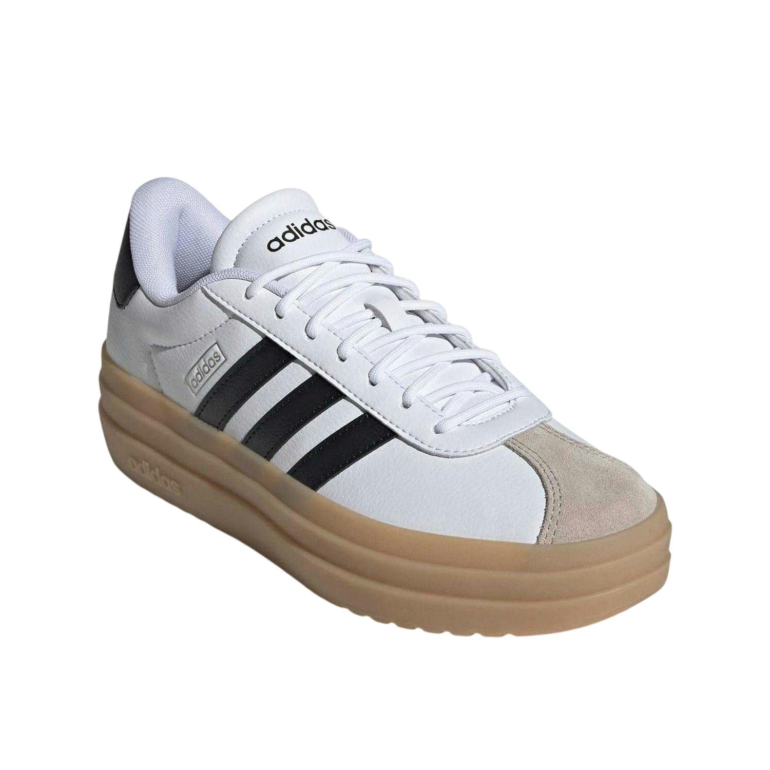 Adidas Women's White/Black / Court Bold Leather Trainers - /Gum - 5.5 Uk - /Gum - 100% Mixed