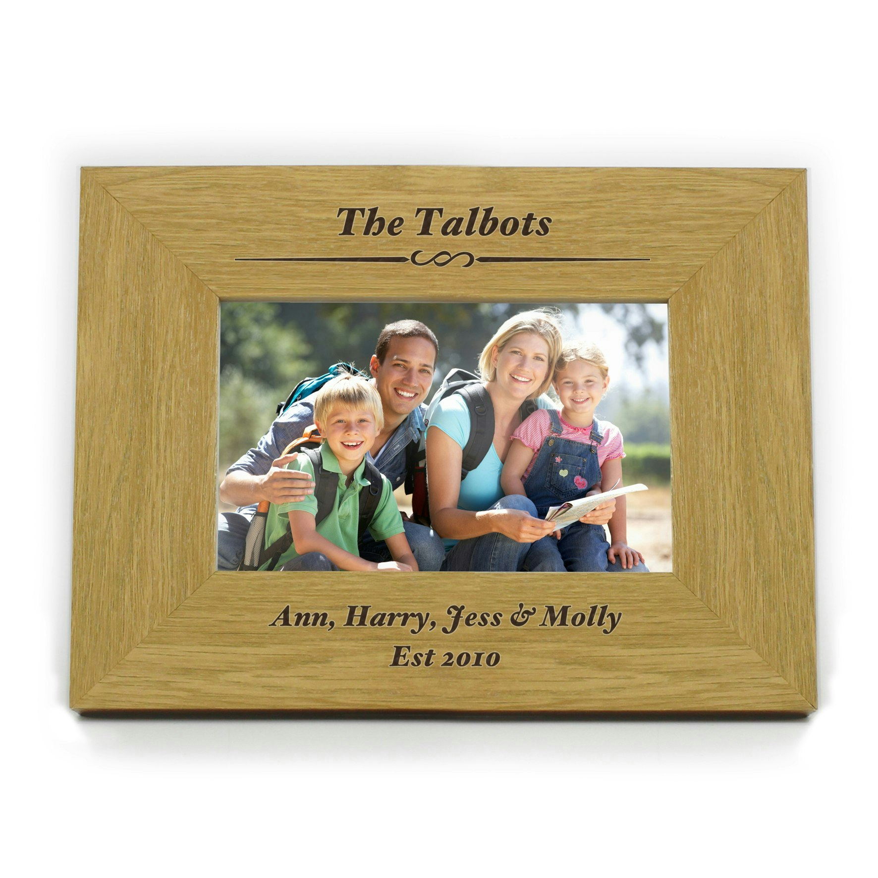 Personalised Memento Company Personalised 6X4 Landscape Wooden Photo Frame