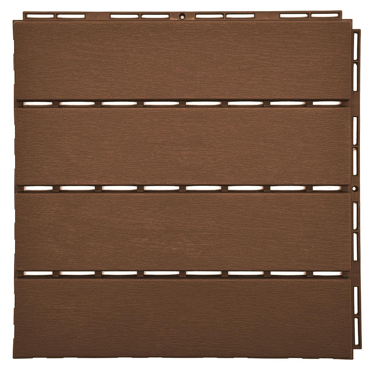 Rackhams Brown Polydeck Pvc Decking Tiles - Pack Of 6