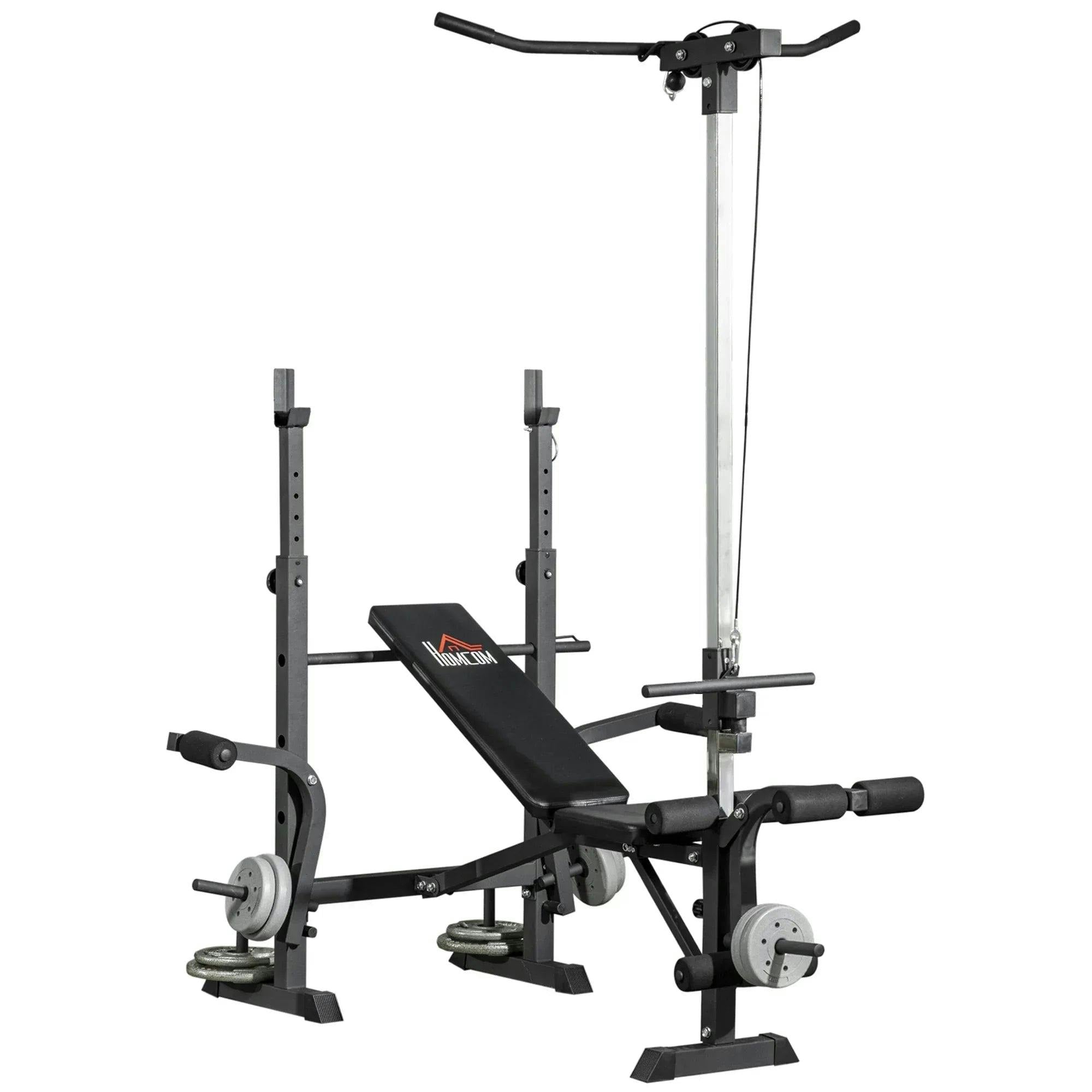 Homcom Unisex Black Adjustable Weight Bench Multifunction Full Body Workout Bench In - Image 4