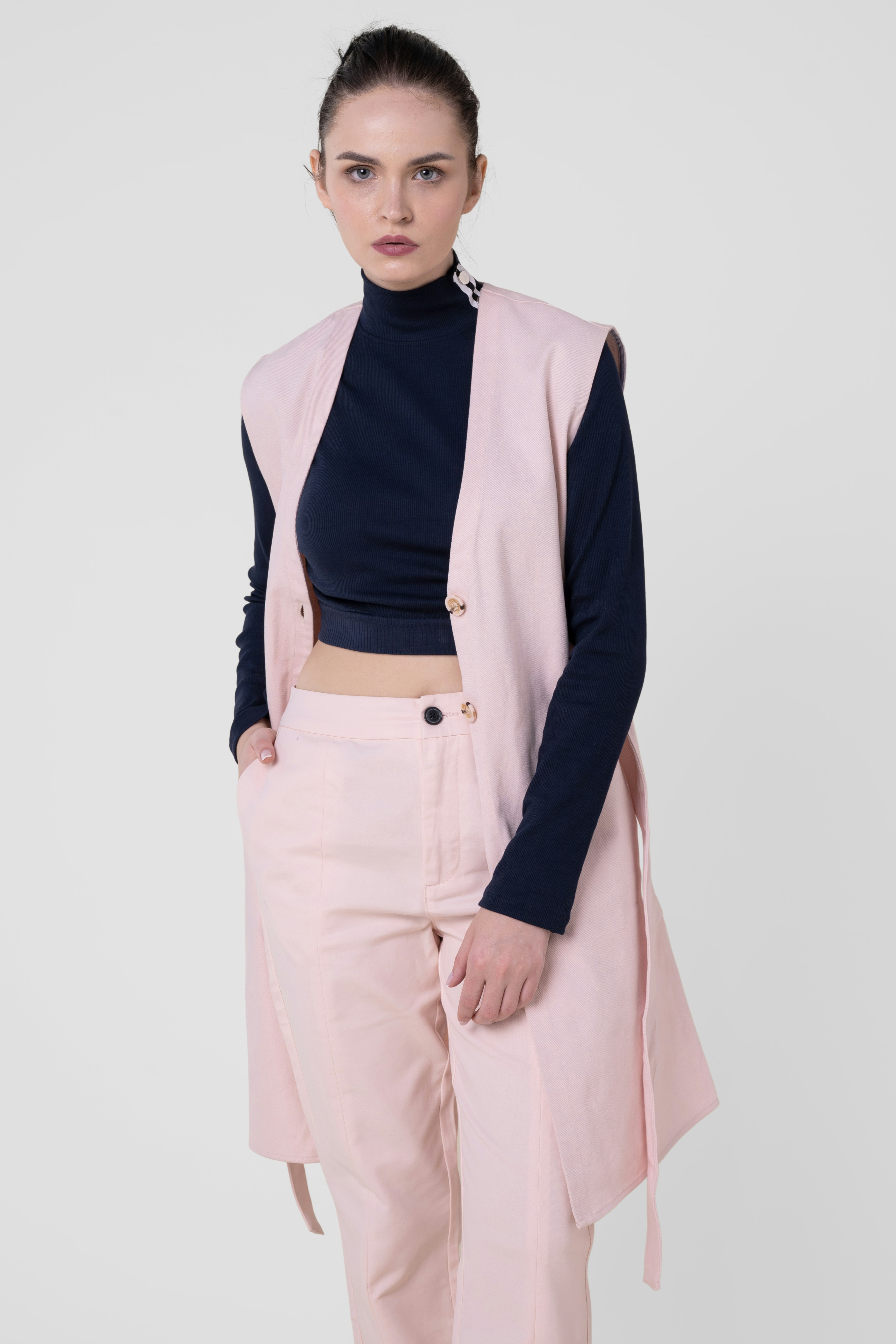 Enorsia Women's Pink Sleeveless Longline Coat - Uk 10 - Image 2