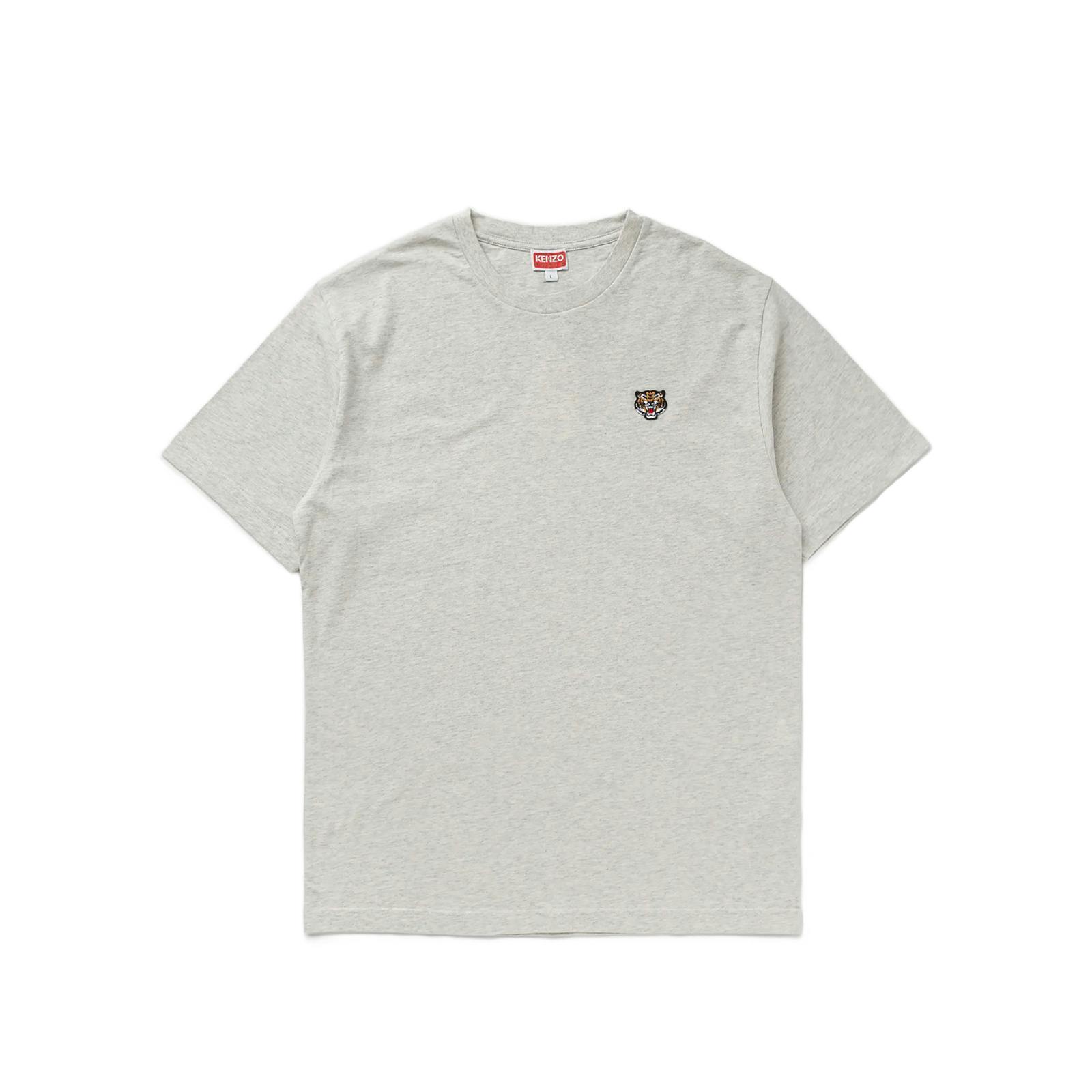 Kenzo Grey Lucky Tiger Embroidered Crest T-Shirt In - L
