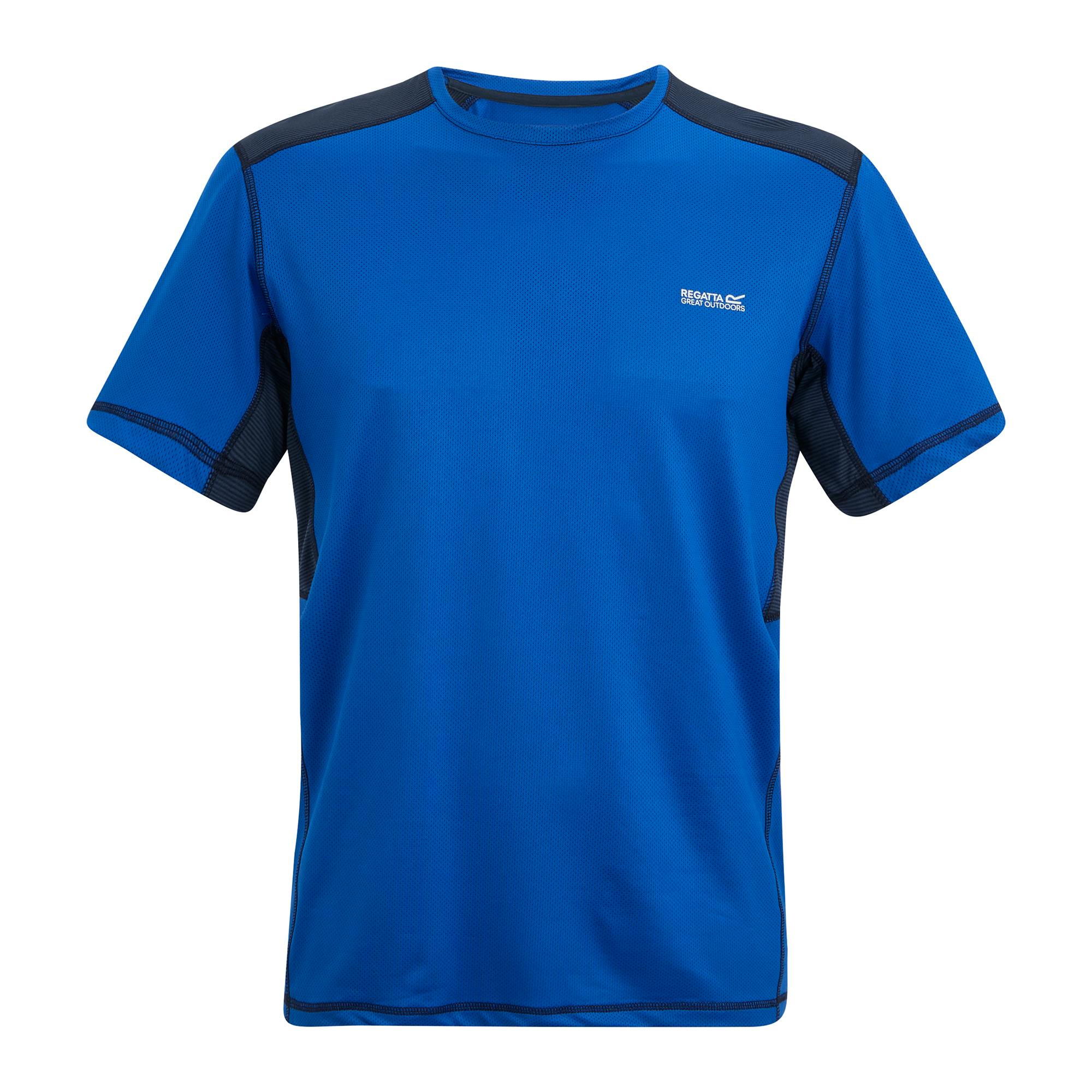 Regatta Men's Blue Virda T-Shirt - Olympian /Navy - L - Olympian /Navy - 65% Polyester/30% Recycled Polyester/5% Elastane