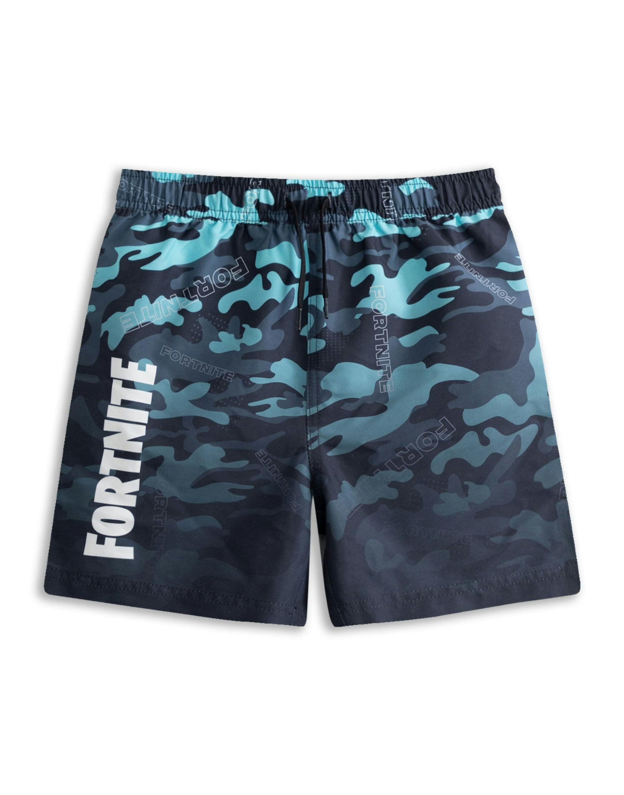Vanilla Underground Boys Blue Fortnite Camoflage Swim Shorts - 13-14 Years