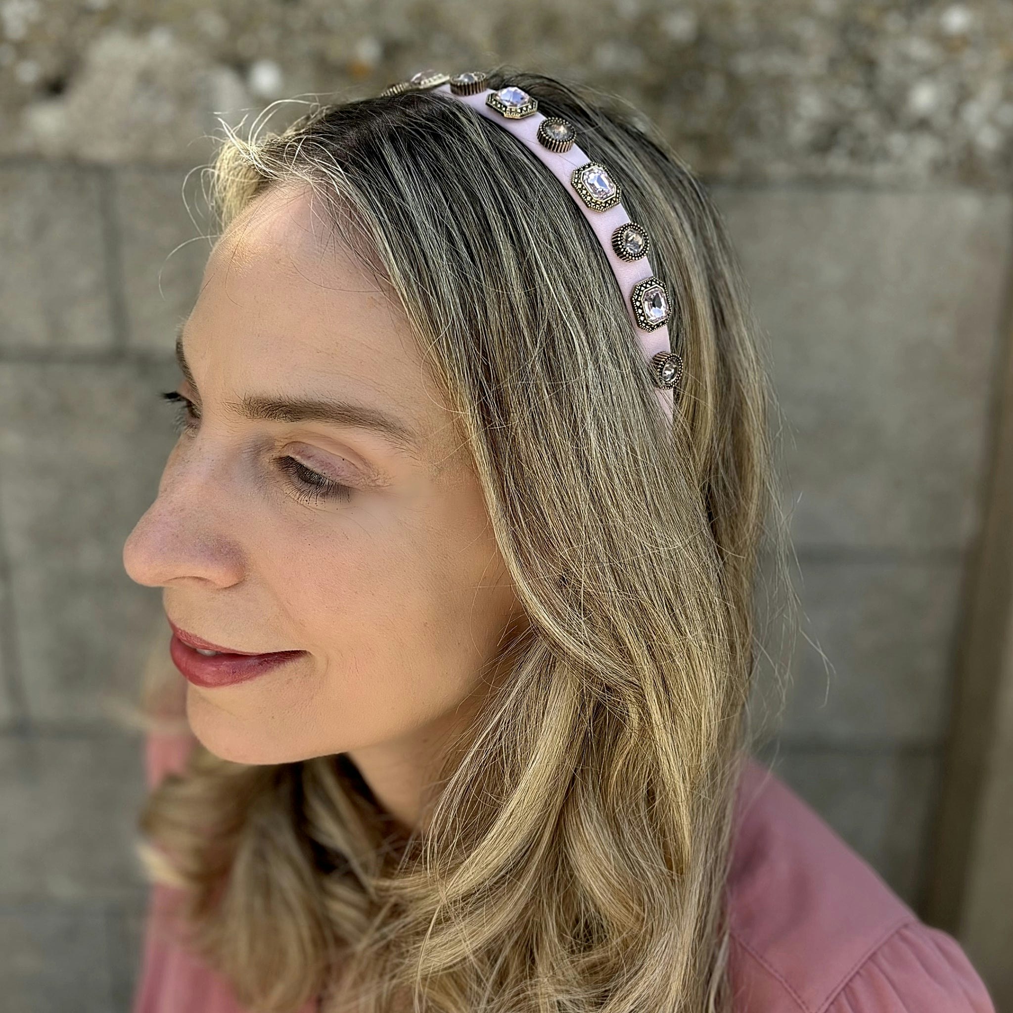 Queenmee Accessories Light/Pink Headband Vintage Headband