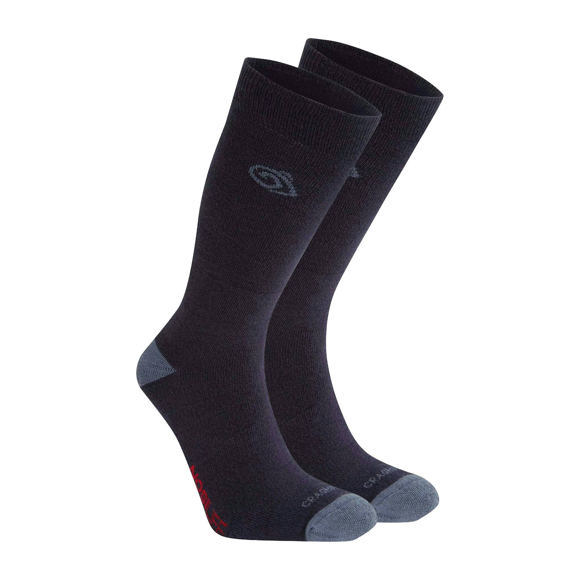 Craghoppers Unisex Blue Adult Insect Repellent Ankle Socks (Pack Of 2) - Navy/ Stone - Navy/ Stone - 3 Uk-5 Uk - 65% Organic Cotton/19% Polyester/15% Polyamide/1% Elastane
