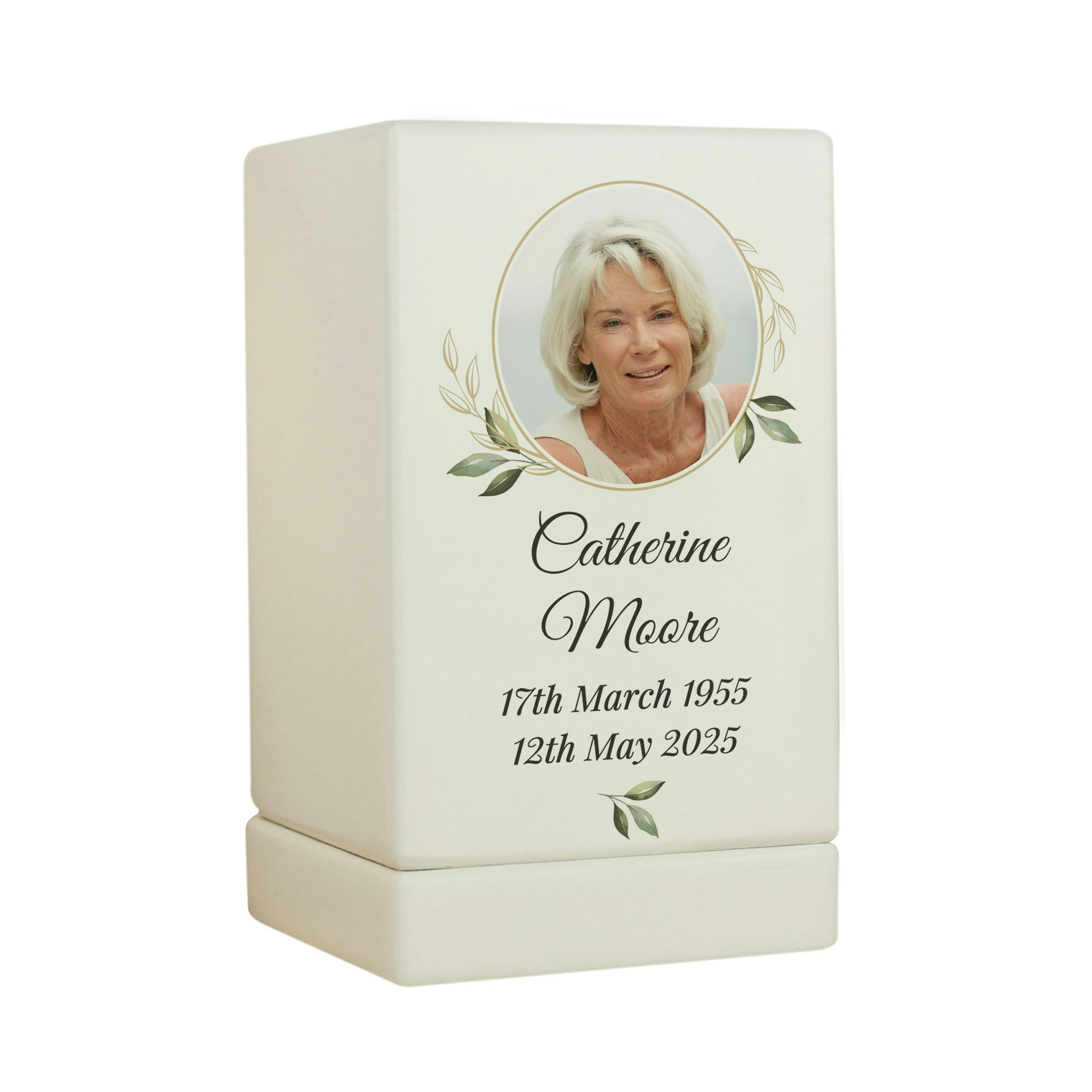 Personalised Memento Company Personalised Photo Upload Small Wooden Urn