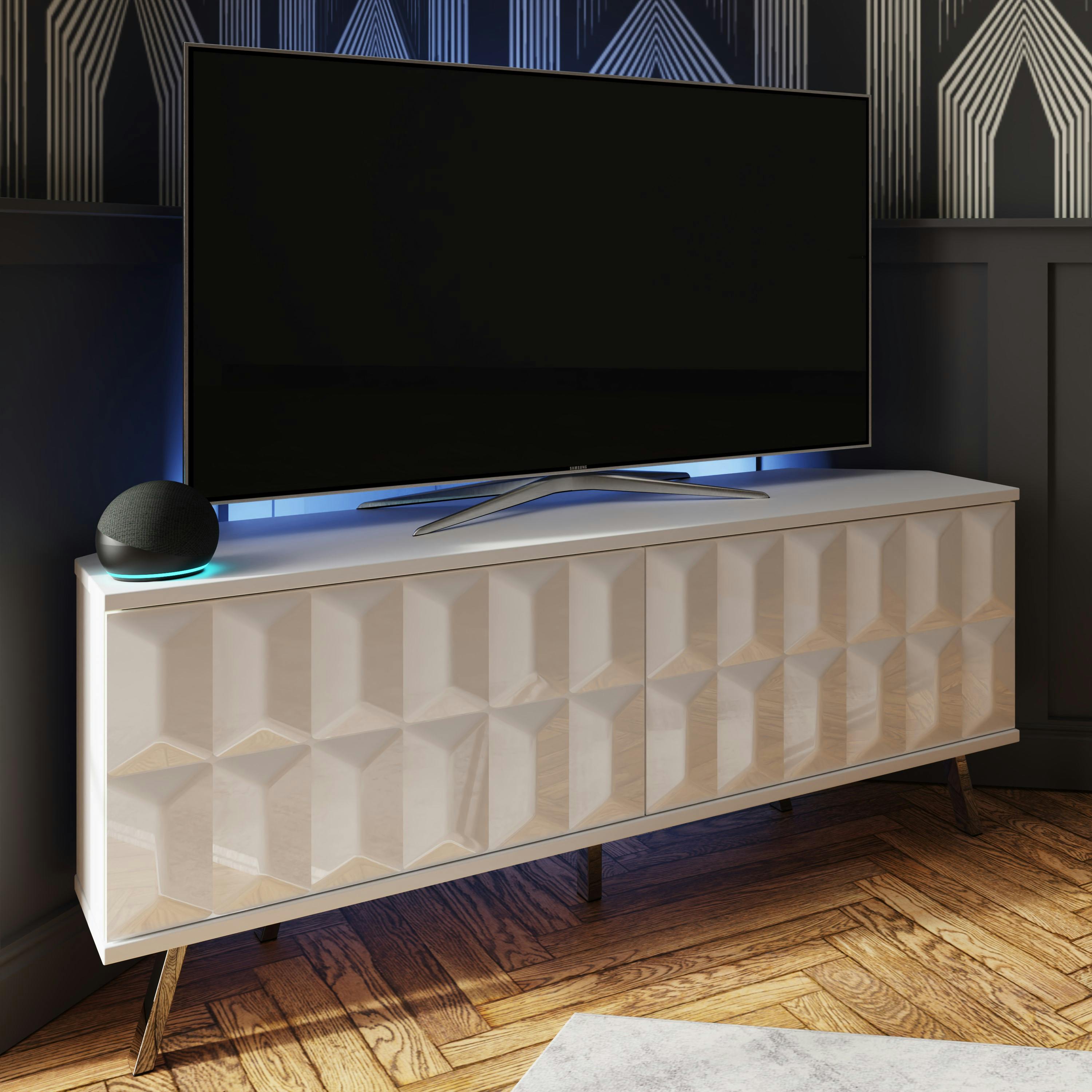 Rackhams White Elevate 1200 Corner Tv Cabinet