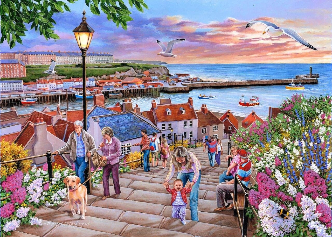 The House of Puzzles 199 Steps Whitby 1000 Piece Jigsaw Puzzle - Image 4