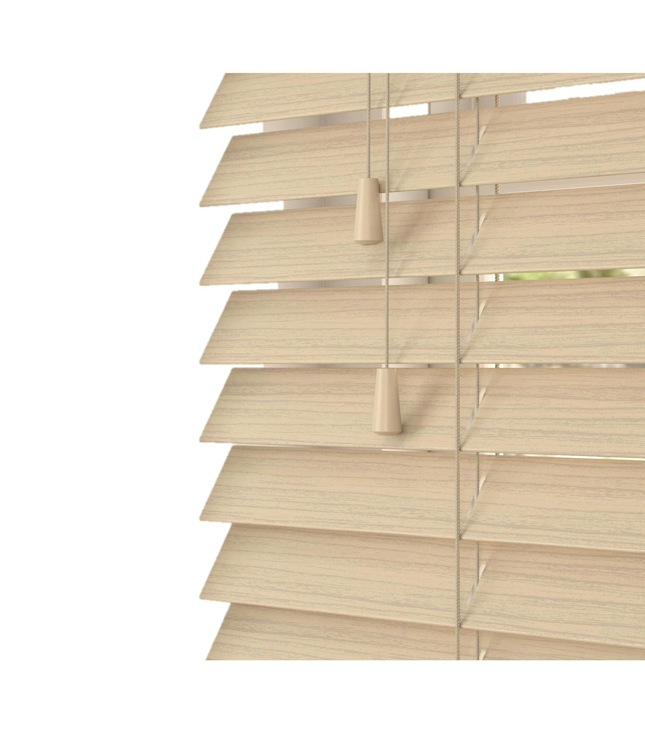 Rackhams Natural Oak Faux Wood Venetian Blinds With String (130Cm Drop) - 100Cm