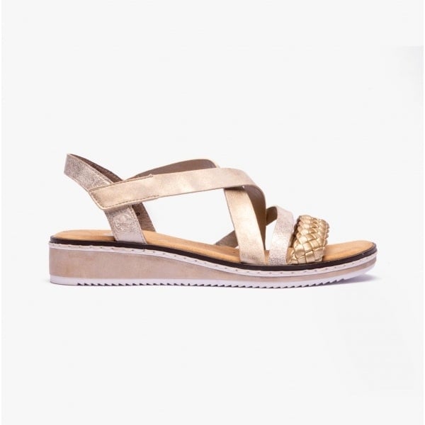 Rieker Women's Gold Kaz Sandals - Uk 3.5