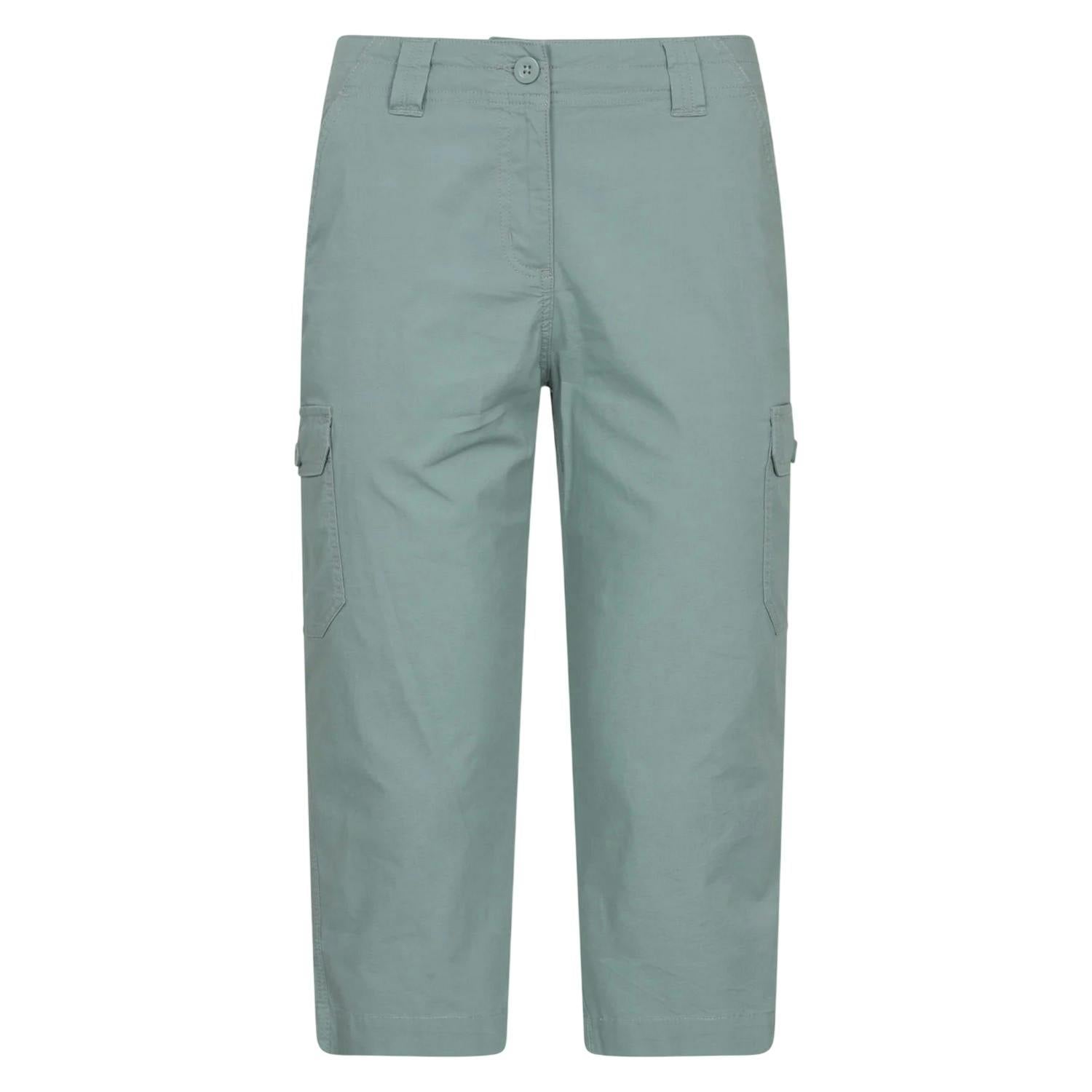 Mountain Warehouse Women's Green Coastal Stretch Capri Cargo Trousers - Khaki - 16 Uk - Khaki - 100% Mixed