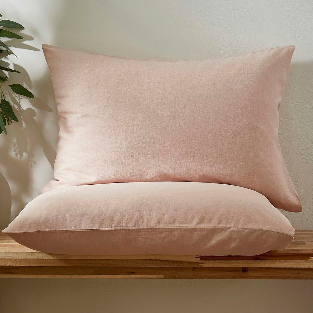 Martex Pink Touch Of Linen Pillowcase Pair - One Size - Powder