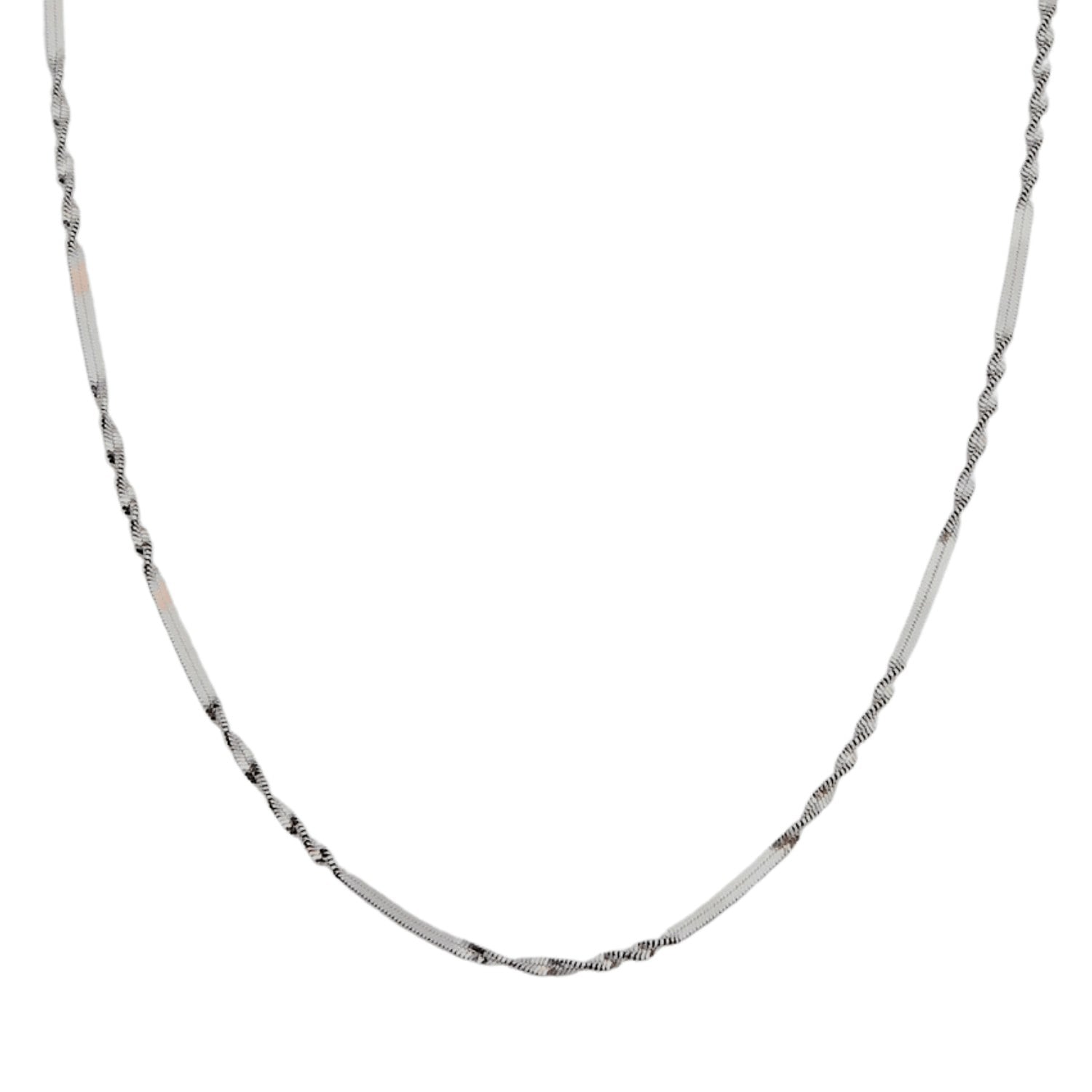 Spero London Silver Half Twisted Sterling Chain Necklace Singapore Chain