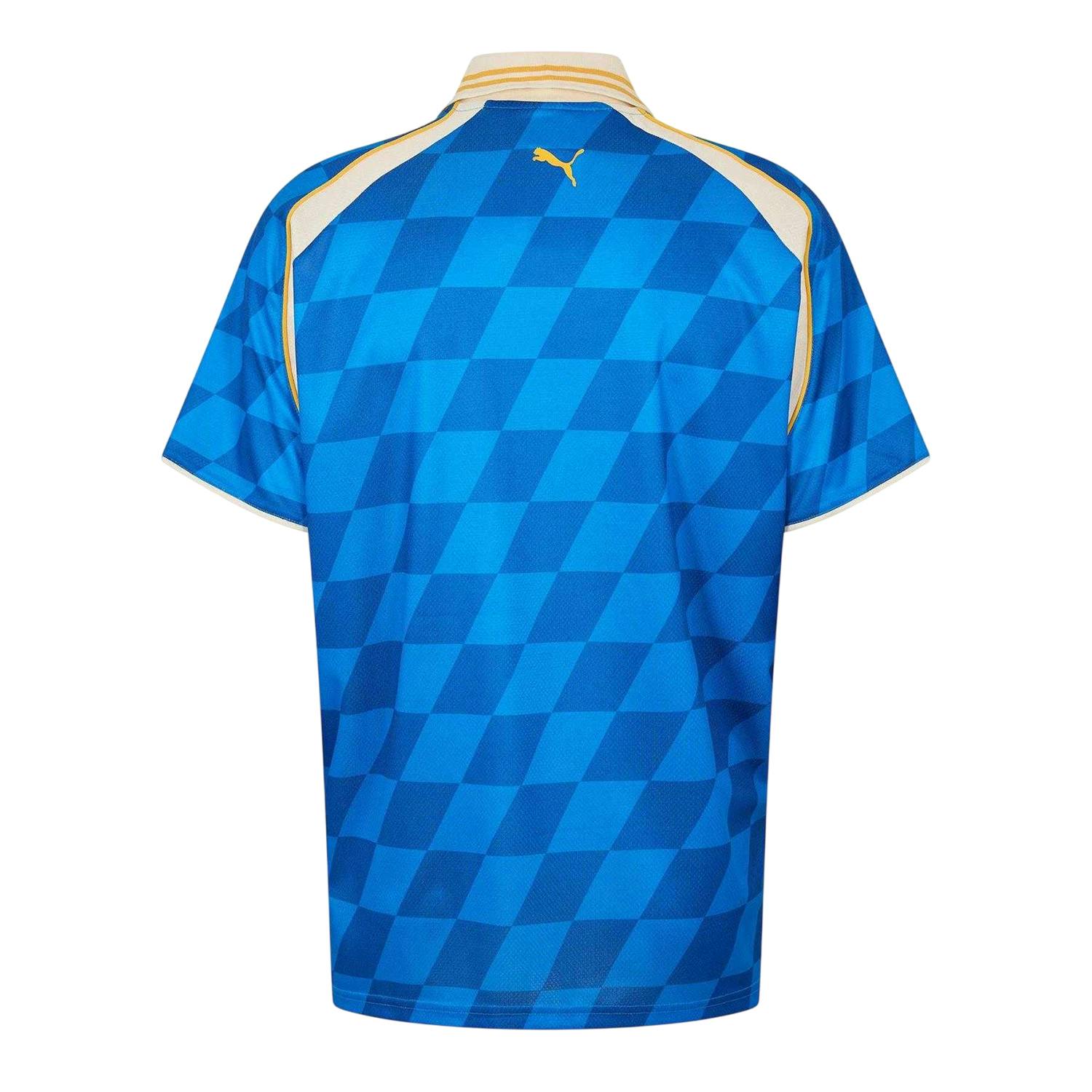 Puma Men's Blue Checkerboard Performance T-Shirt - Hyper - Xl - Hyper - 100% Polyester