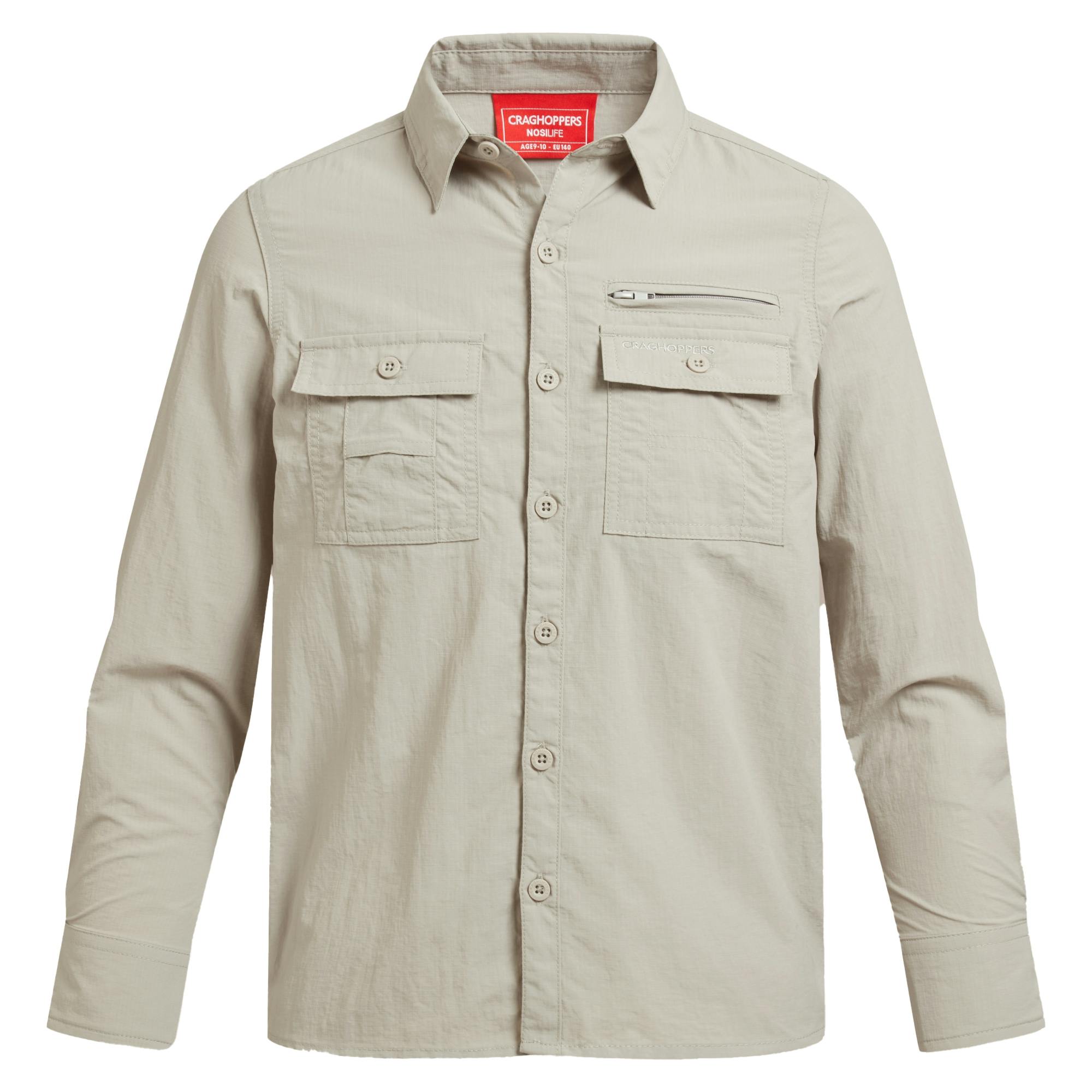 Craghoppers Kids Adventure Nosilife Long-Sleeved Shirt - Parchment - 5 Years - Parchment - 100% Recycled Nylon